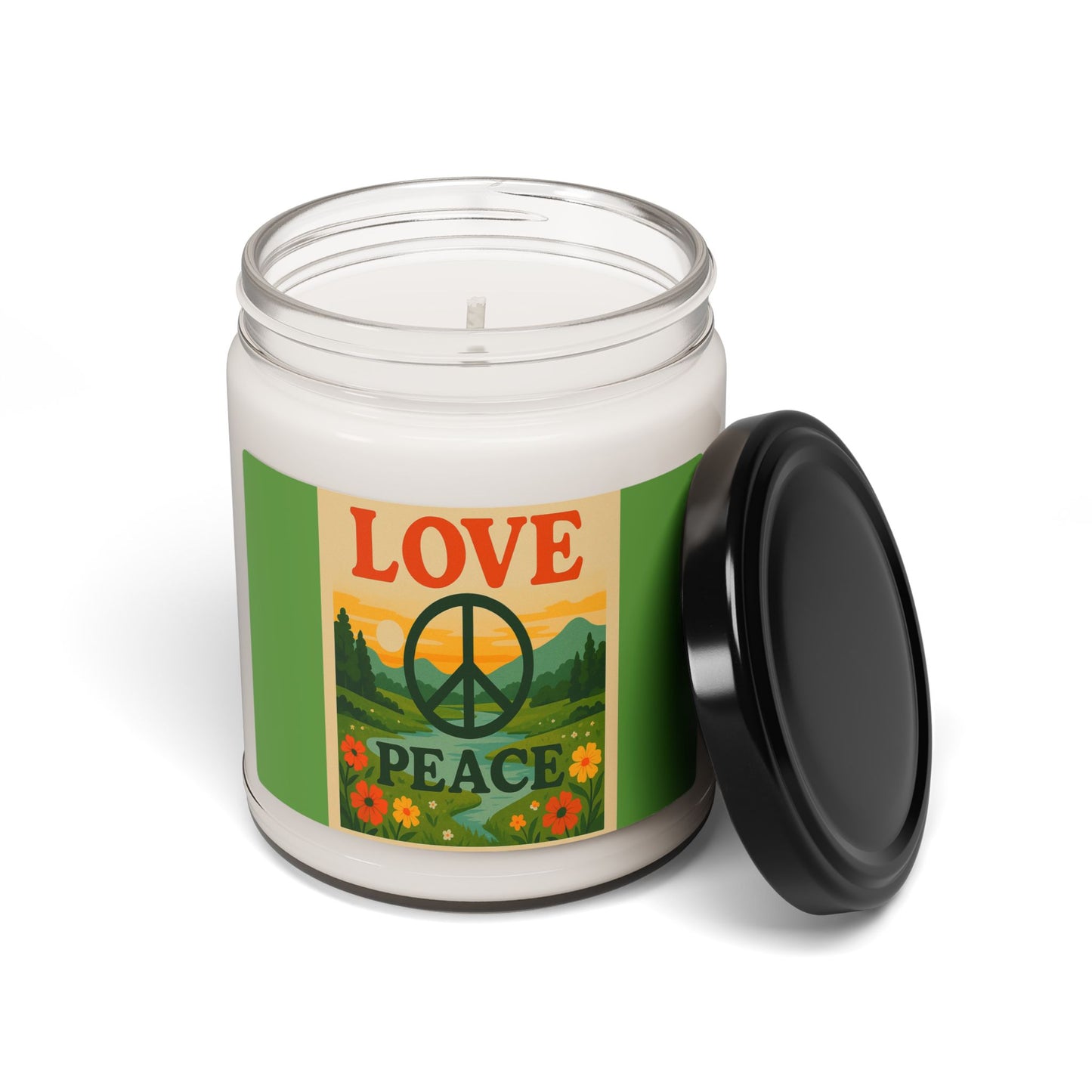 Peace & Love Scented Soy Candle, 9oz | Home Decor, Aromatherapy, Eco-Friendly Gift, Relaxation, Mindfulness