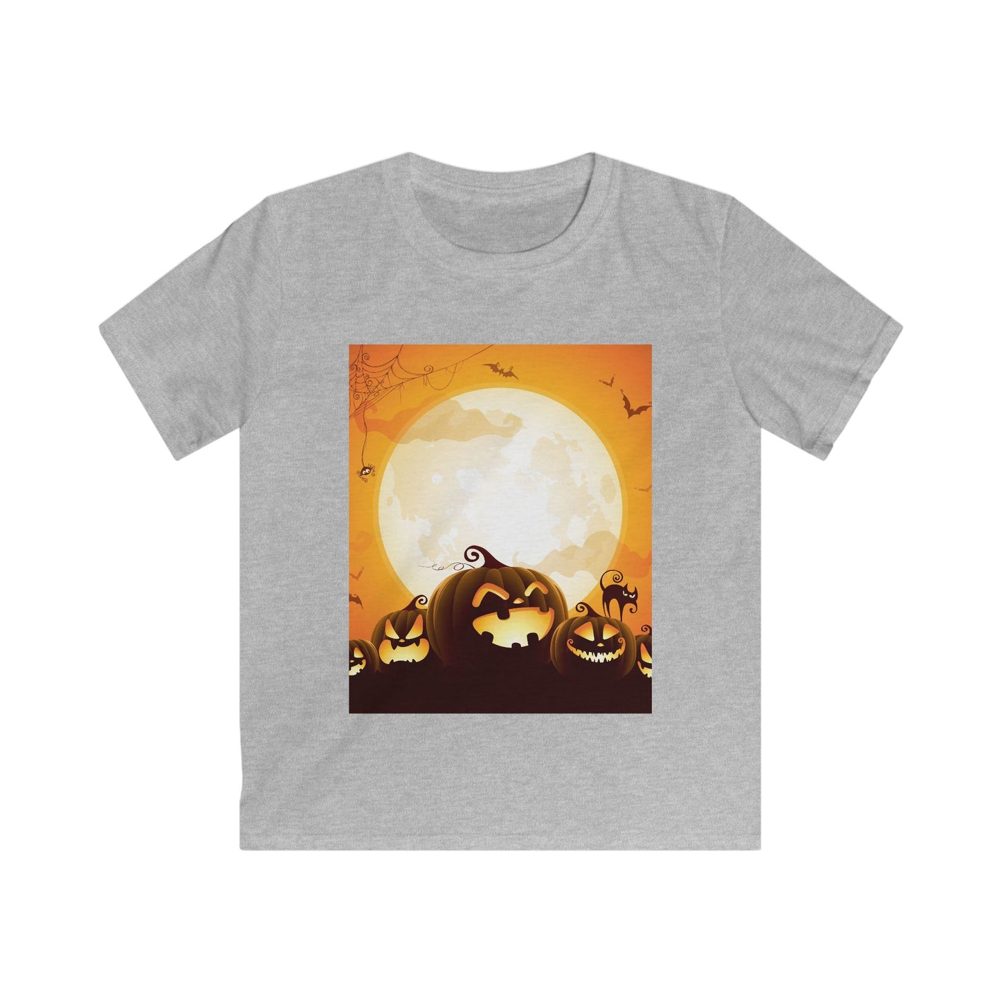 Halloween Pumpkin Kids Softstyle Tee, Halloween T-Shirt, Kids Costume Shirt, Pumpkin Shirt, Festive Kids Apparel, Autumn Wear
