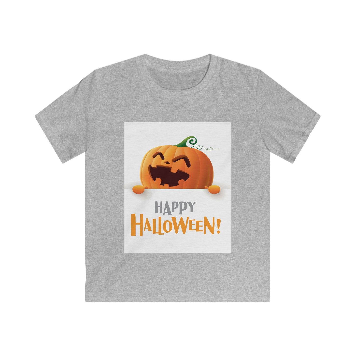 Halloween Kids Softstyle Tee, Fun Pumpkin T-Shirt, Kids Halloween Costume, Trick or Treat Shirt, Spooky Festive Apparel