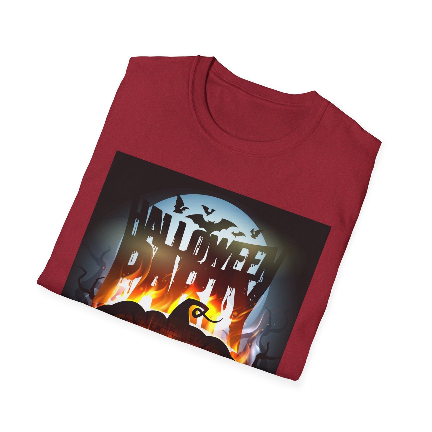 Halloween Party Unisex Softstyle T-Shirt, Spooky Shirt, Pumpkin Tee, Cozy Halloween Apparel, October Fashion, Fall Celebration Wear