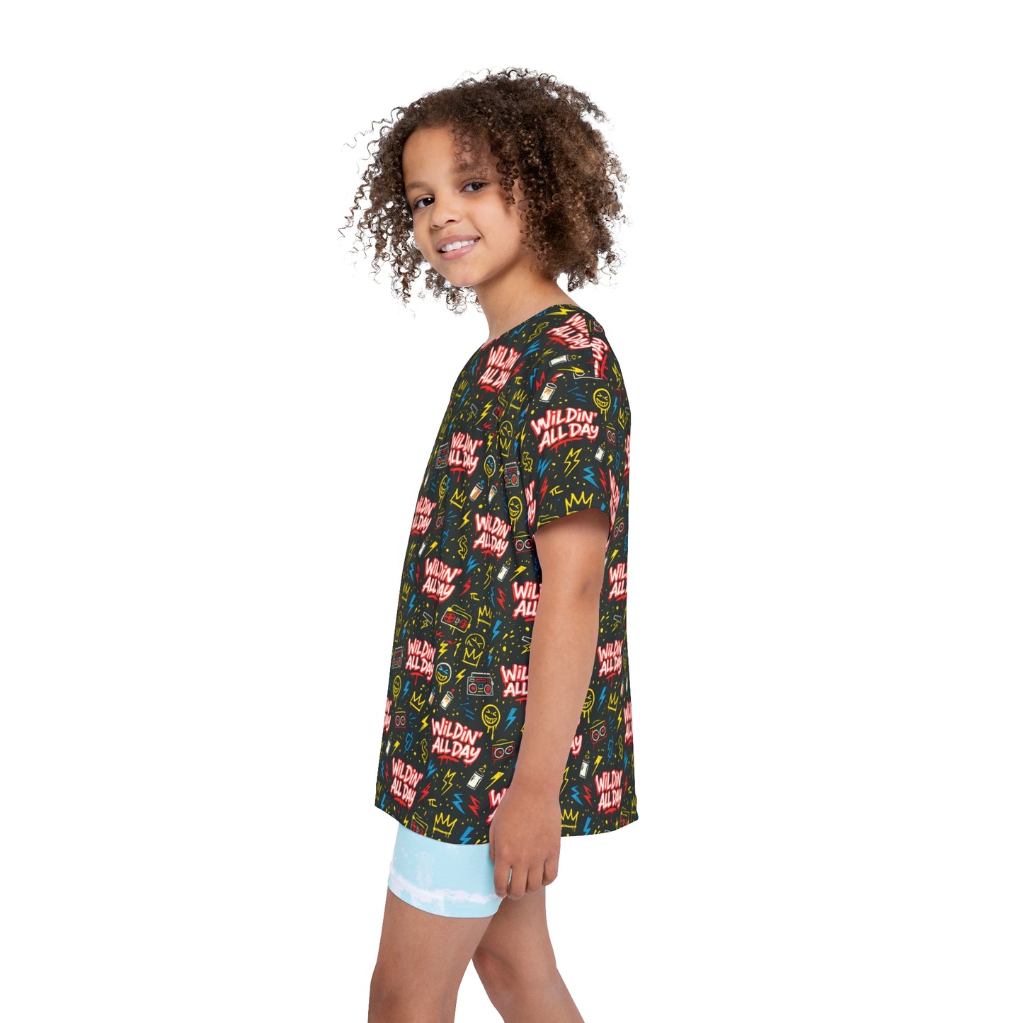 Kids Wildin' All Day Sports Jersey - Fun Sports Tee for Active Kids, Perfect for Birthdays, Sports Events, Playdates, and Summer Activities