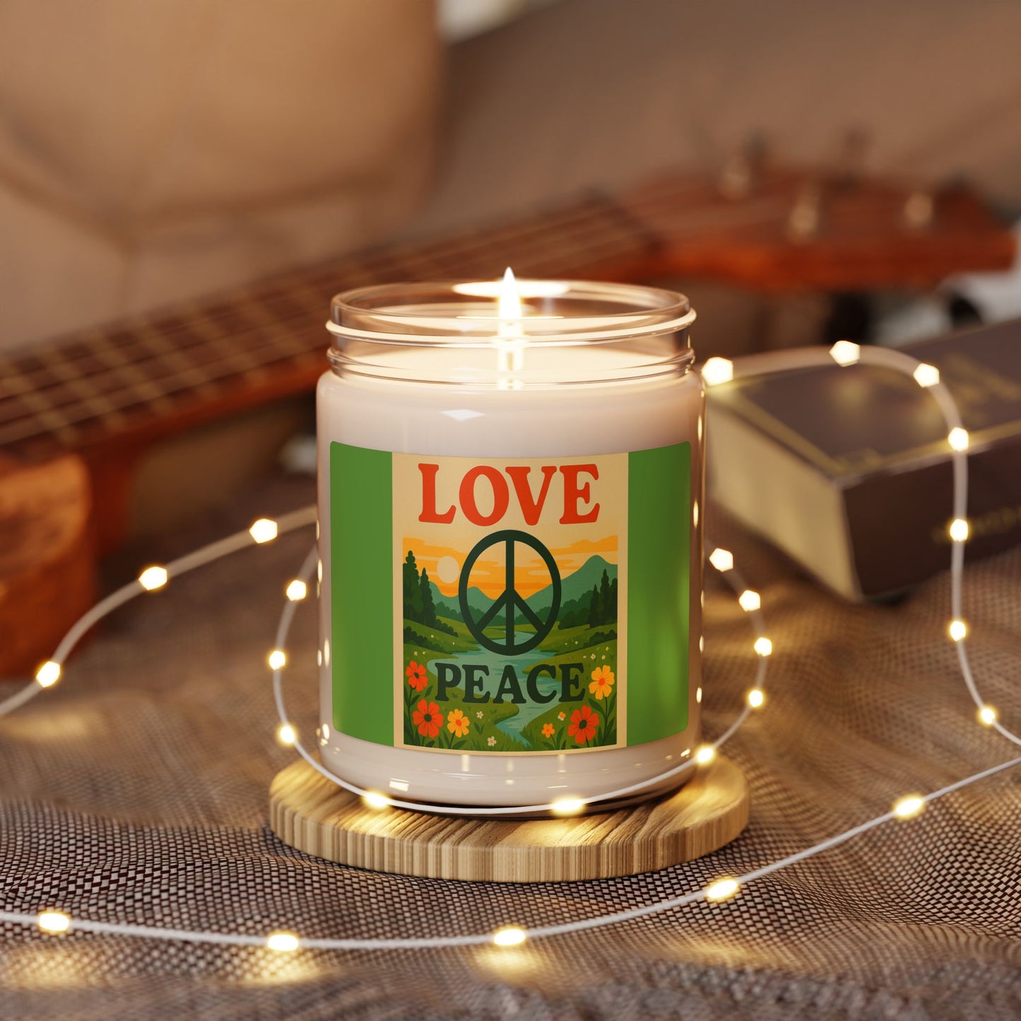 Peace & Love Scented Soy Candle, 9oz | Home Decor, Aromatherapy, Eco-Friendly Gift, Relaxation, Mindfulness