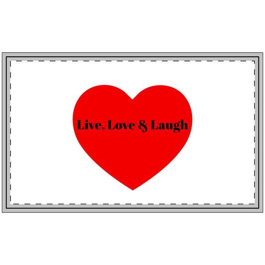 Heartwarming Polyester Doormat - Live, Love & Laugh Home Decor, Entryway Mat, Gift for Friends, Housewarming, Valentine’s Day