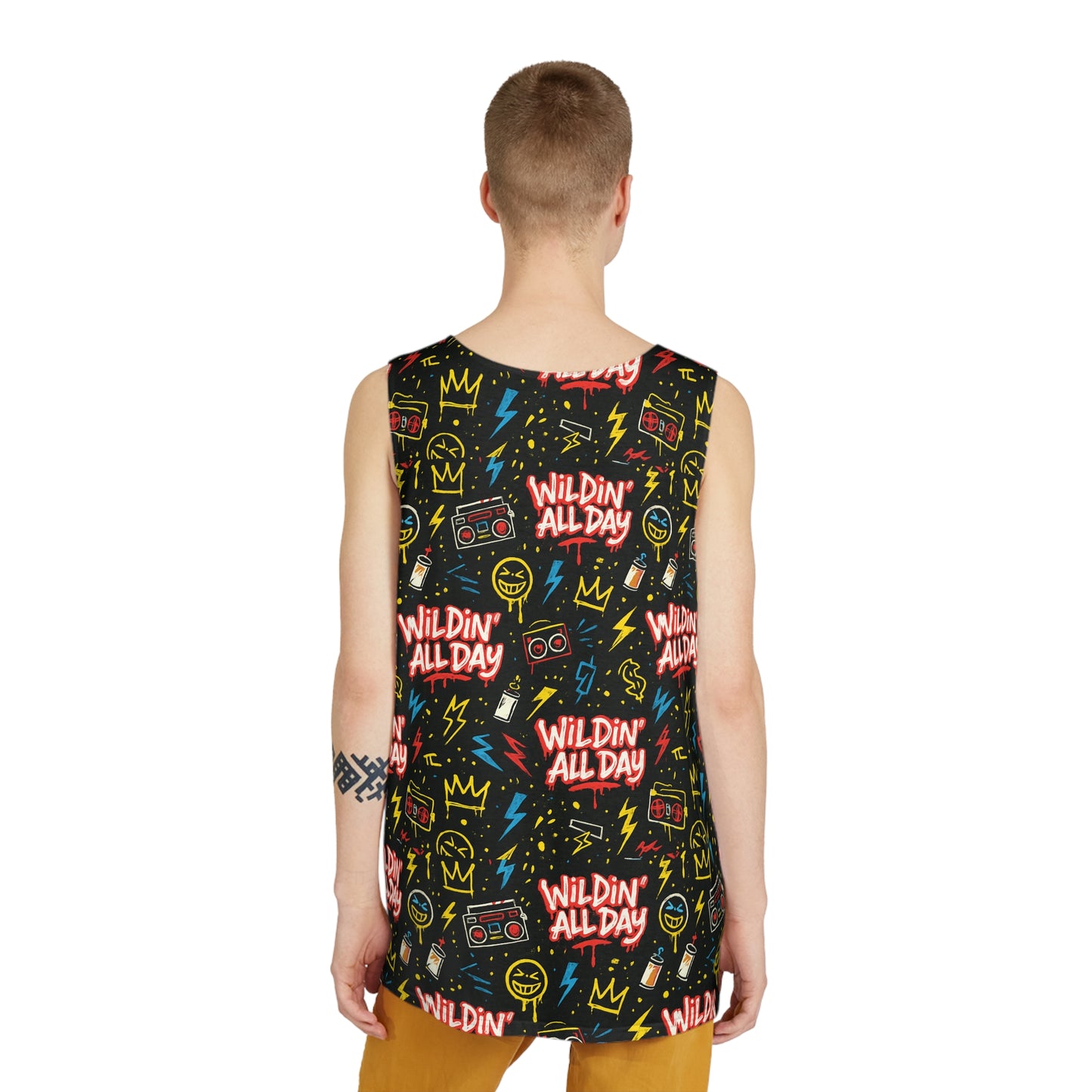 Wildin' All Day Men's Tank - Fun Graphic Summer Top, Festival Wear, Casual Outfit, Music Event Apparel, Street Style