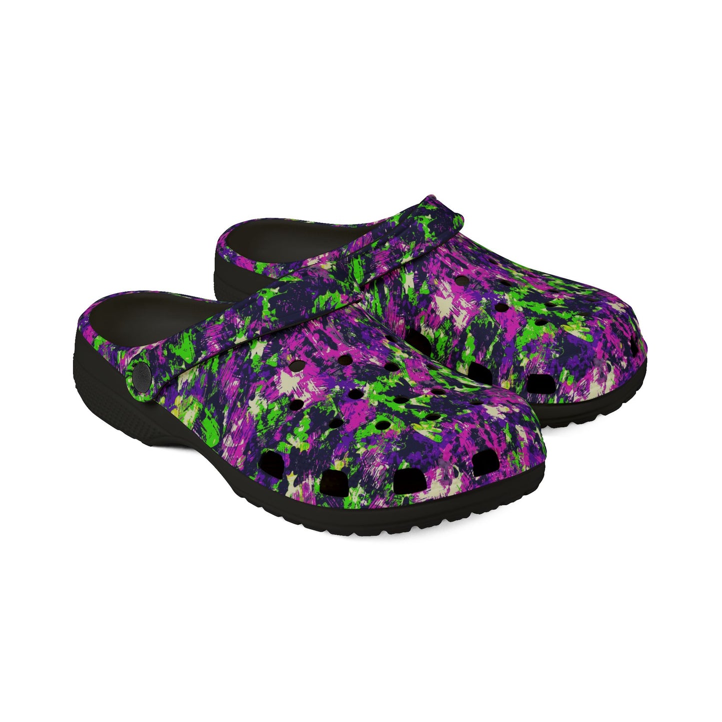 Vibrant EVA Foam Crocs, Colorful Garden Clogs, Stylish Slip-On Footwear, Fun Summer Shoes, Artistic Indoor/Outdoor Sandals