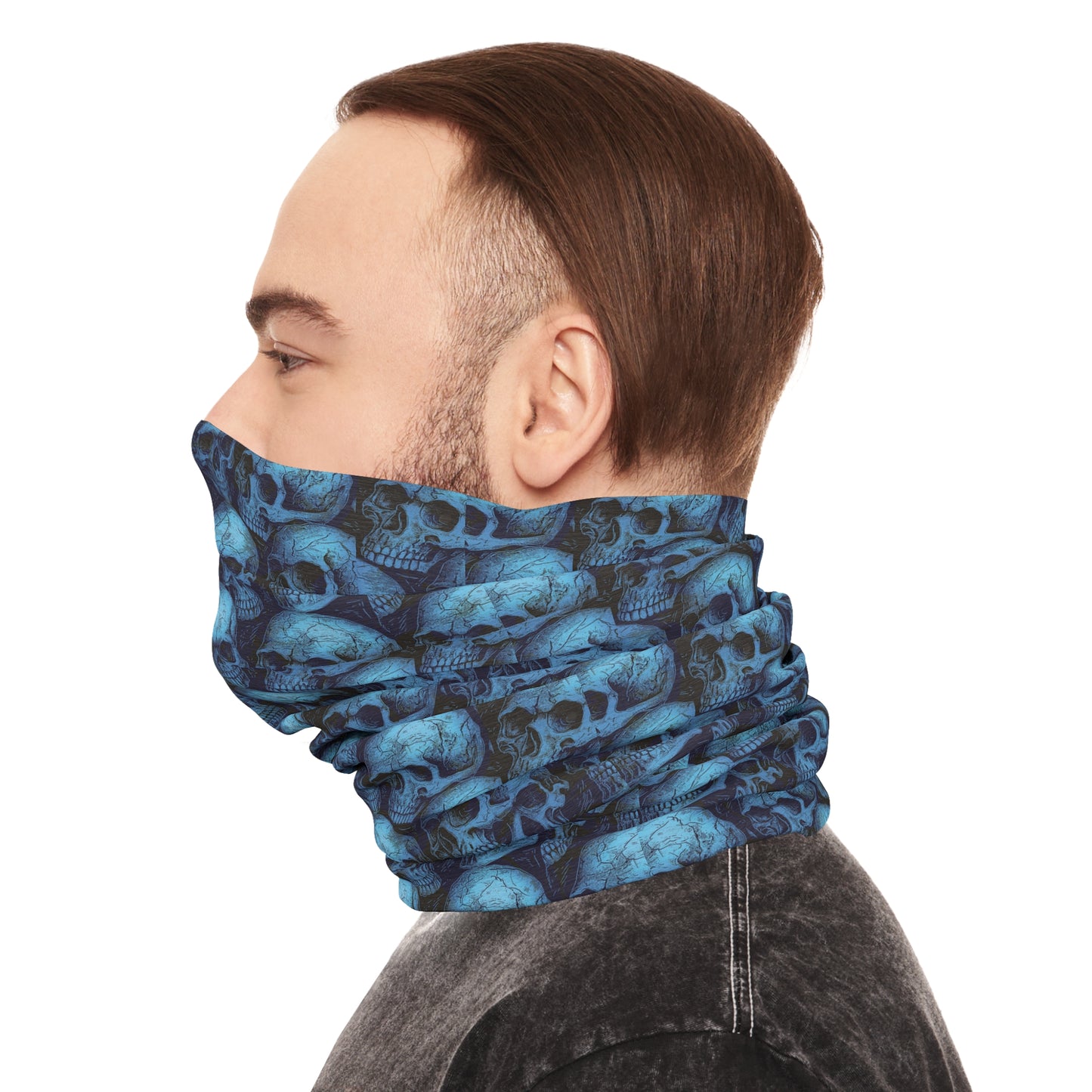 Gothic Tube Scarf with Skull Design, Unique Neck Warmer, Fashion Accessory for Outdoor Adventures, Halloween Gift, Festival Wear
