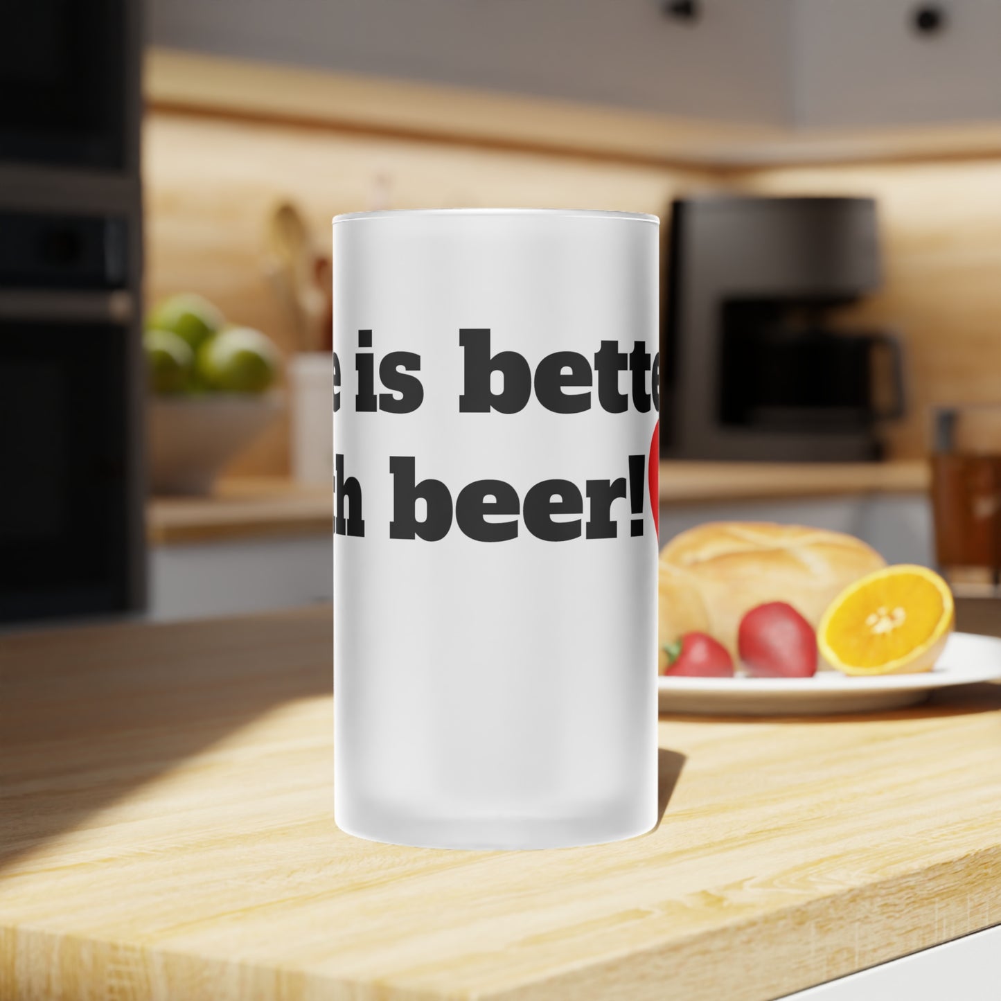 Frosted Glass Beer Mug - Perfect Gift for Beer Lovers, Funny Drinkware, Party Accessory, Unique Home Bar Decor, Father's Day Gift