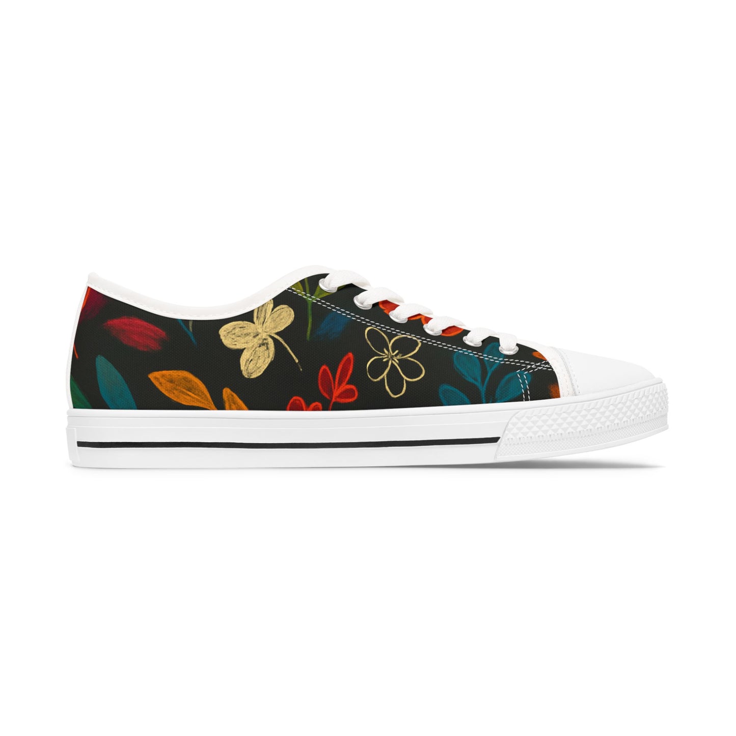 Bohemian Floral Low Top Sneakers | Stylish Canvas Shoes for Women | Casual Footwear for Everyday Wear, Festivals, and Gifts