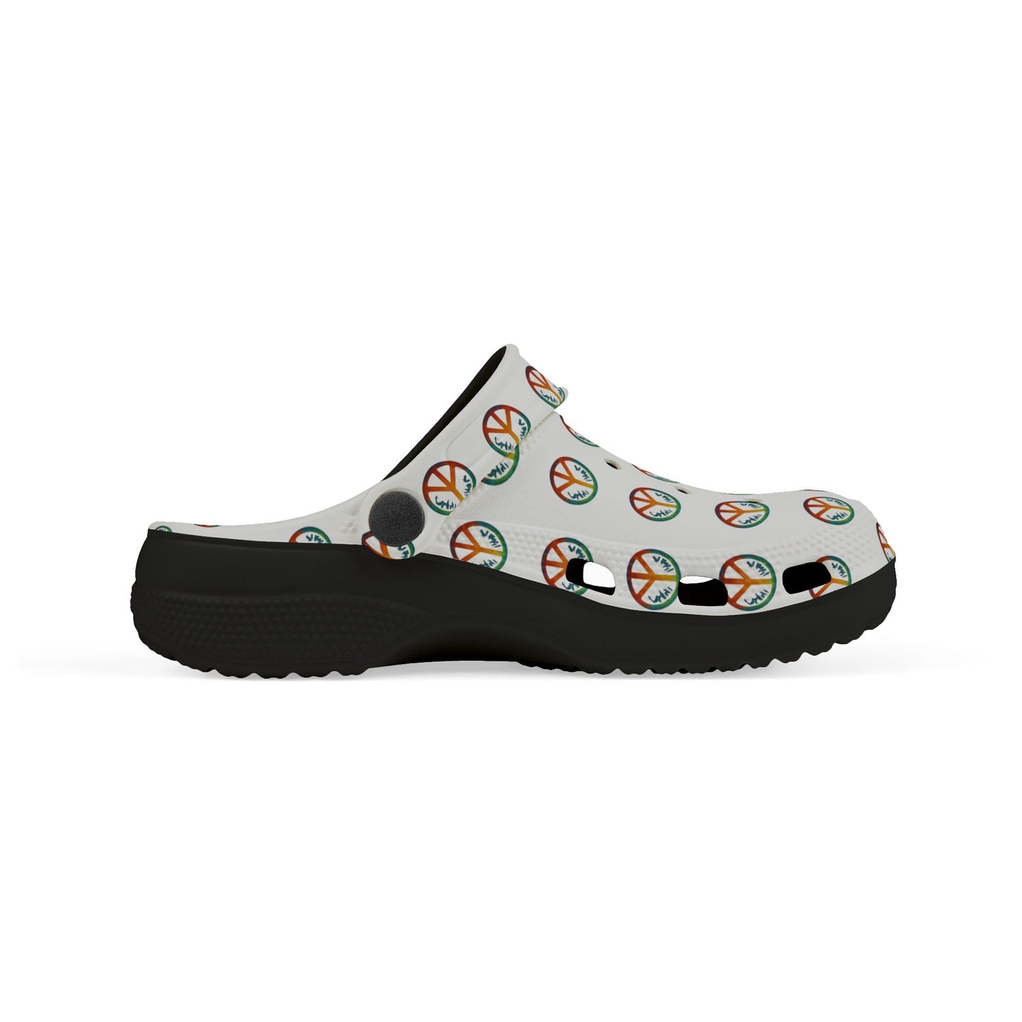 Kid's Peace Print EVA Foam Clogs, Fun Summer Footwear, Kids' Garden Shoes, Playtime Slip-Ons, Ideal for Beach and Pool