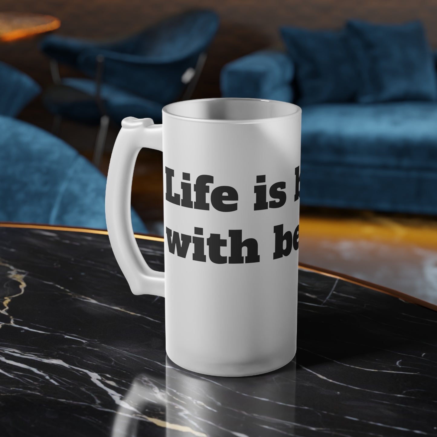 Frosted Glass Beer Mug - Perfect Gift for Beer Lovers, Funny Drinkware, Party Accessory, Unique Home Bar Decor, Father's Day Gift