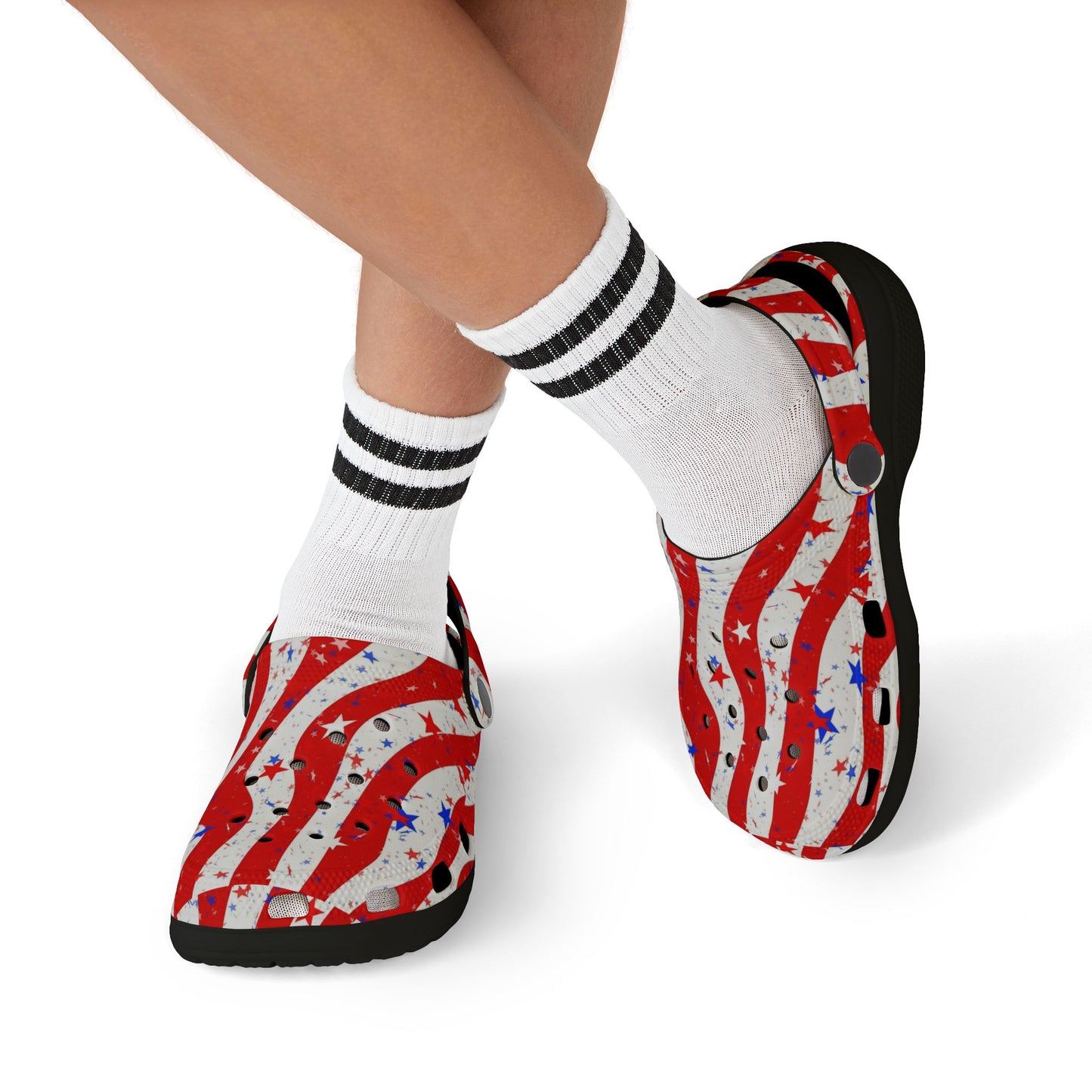 Patriotic Kid's EVA Foam Clogs - Fun, Festive Summer Footwear for Kids, Perfect for Independence Day, Family Gatherings, and Playtime