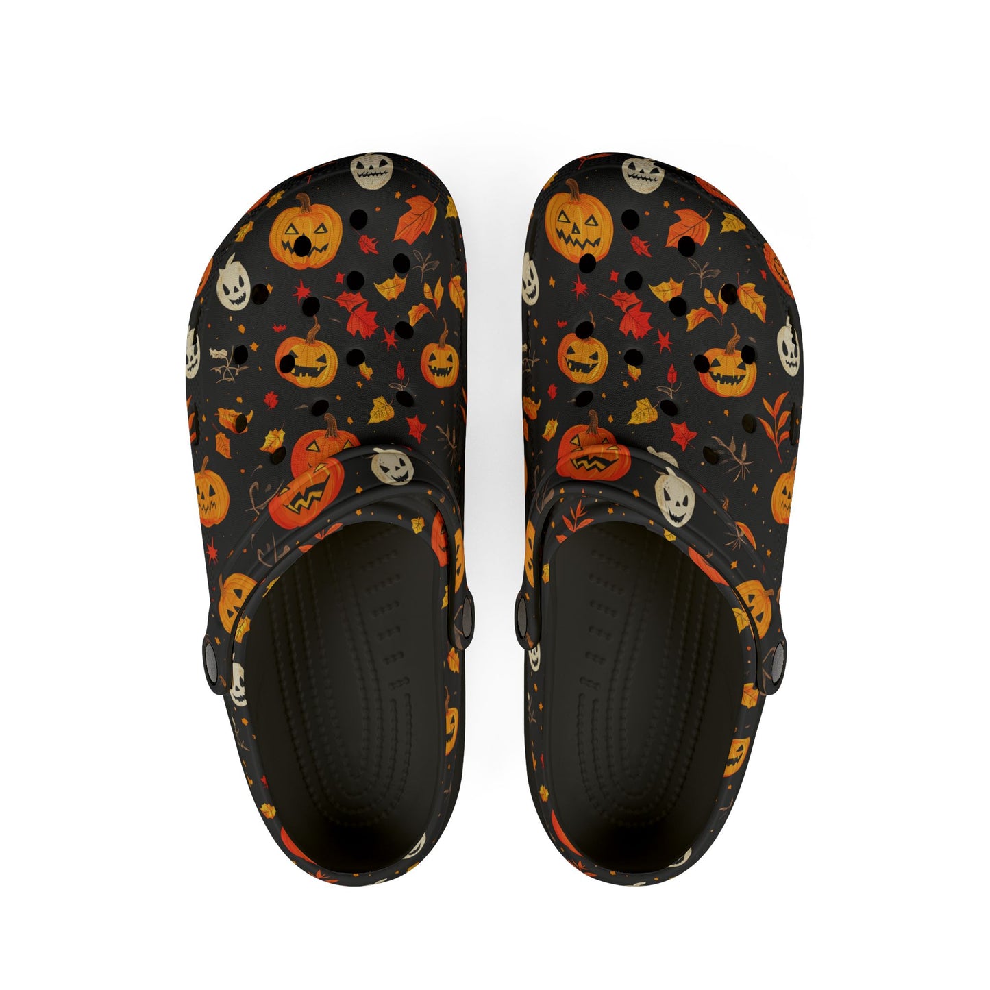 Halloween EVA Foam Rubber Shoes, Fun Clogs, Festive Footwear for Fall, Holiday Shoes, Pumpkin Pattern Slippers
