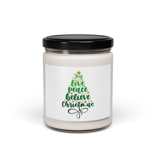 Christmas Scented Soy Candle - Joy Love Peace Believe