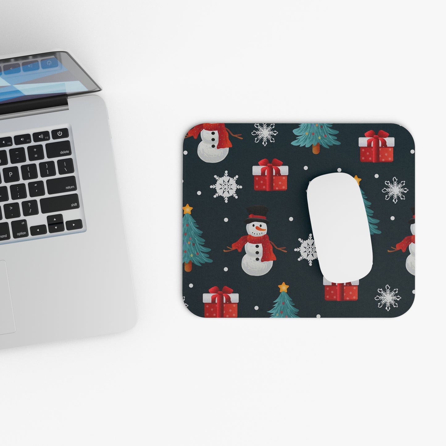 Festive Snowman Mouse Pad, Holiday Desk Accessory, Christmas Gift, Winter Decor, Office Supplies, Seasonal Mousepad