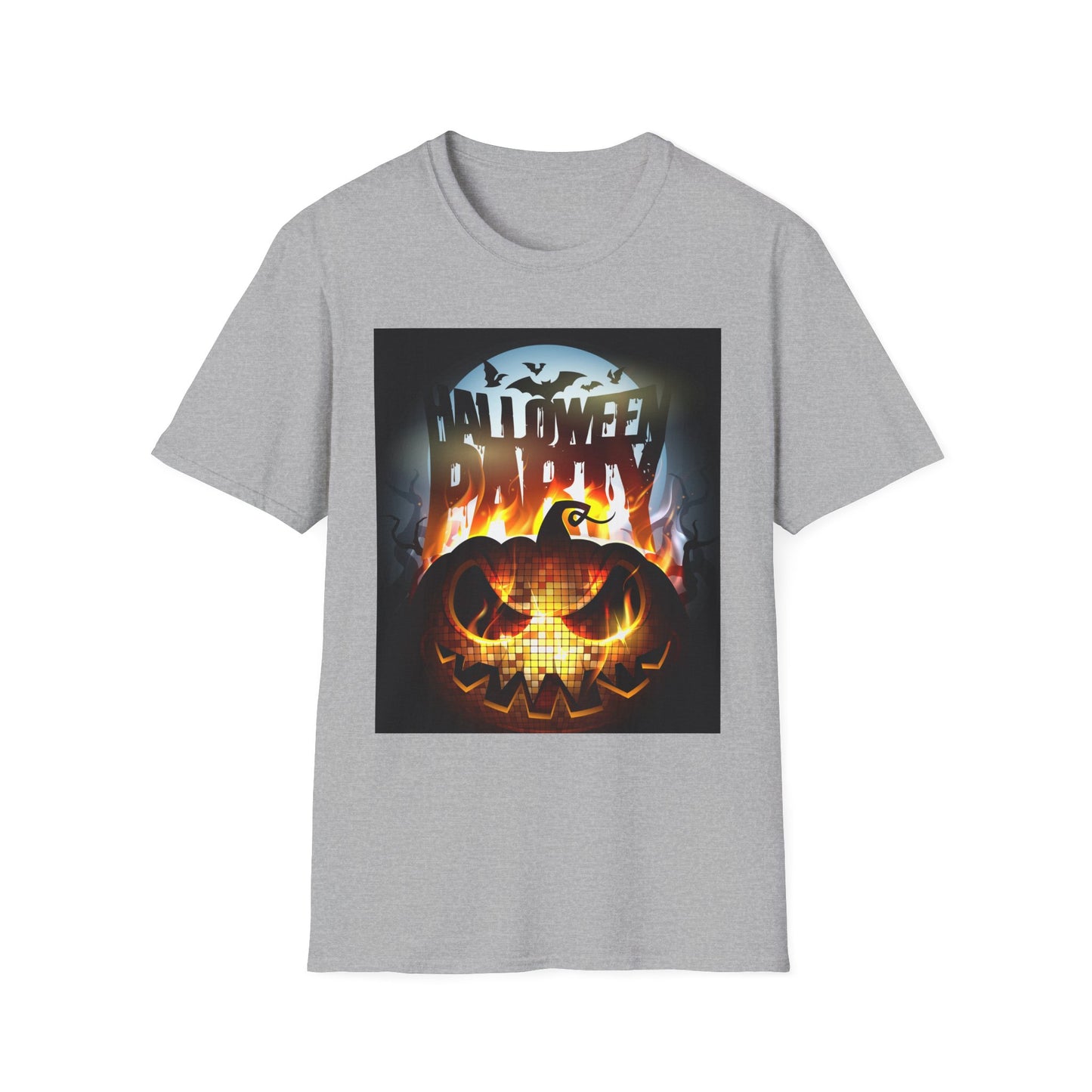 Halloween Party Unisex Softstyle T-Shirt, Spooky Shirt, Pumpkin Tee, Cozy Halloween Apparel, October Fashion, Fall Celebration Wear