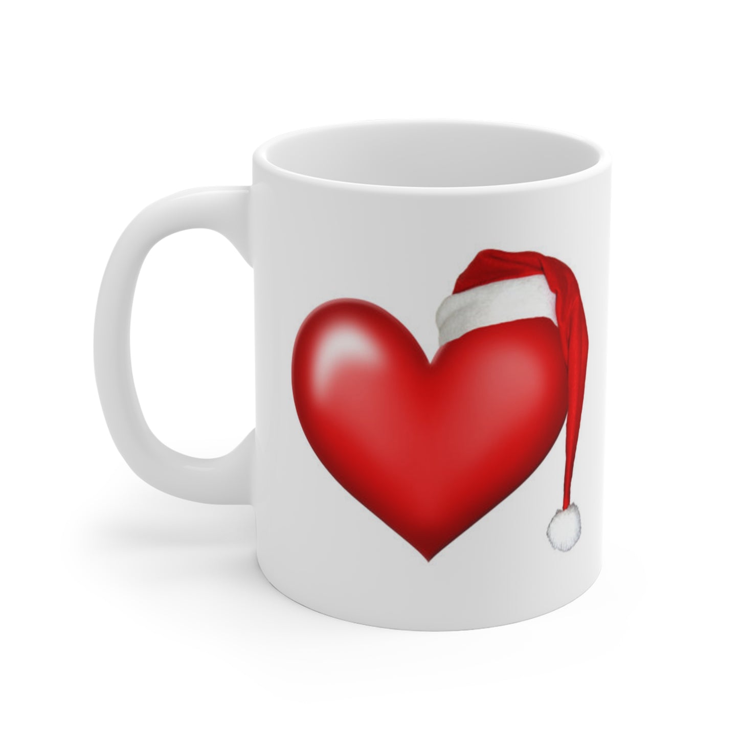 Christmas Heart Mug 11oz - Festive Holiday Gift