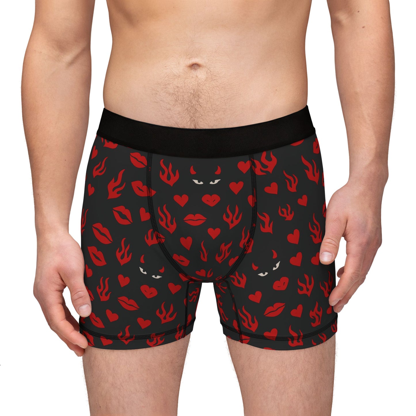 Kiss Print Men's Boxers, Romantic Underwear, Cute Men's Loungewear, Valentine's Day Gift, Fun Prints for Him