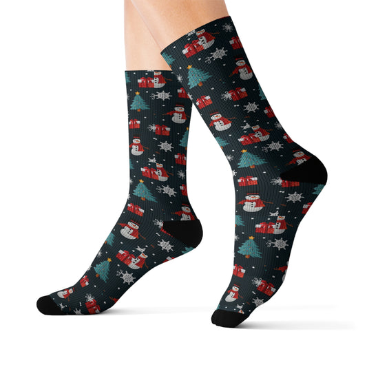Festive Christmas Socks, Holiday Apparel, Winter Gifts, Cozy Sock Gift, Fun Stocking Stuffers, Snowman Design