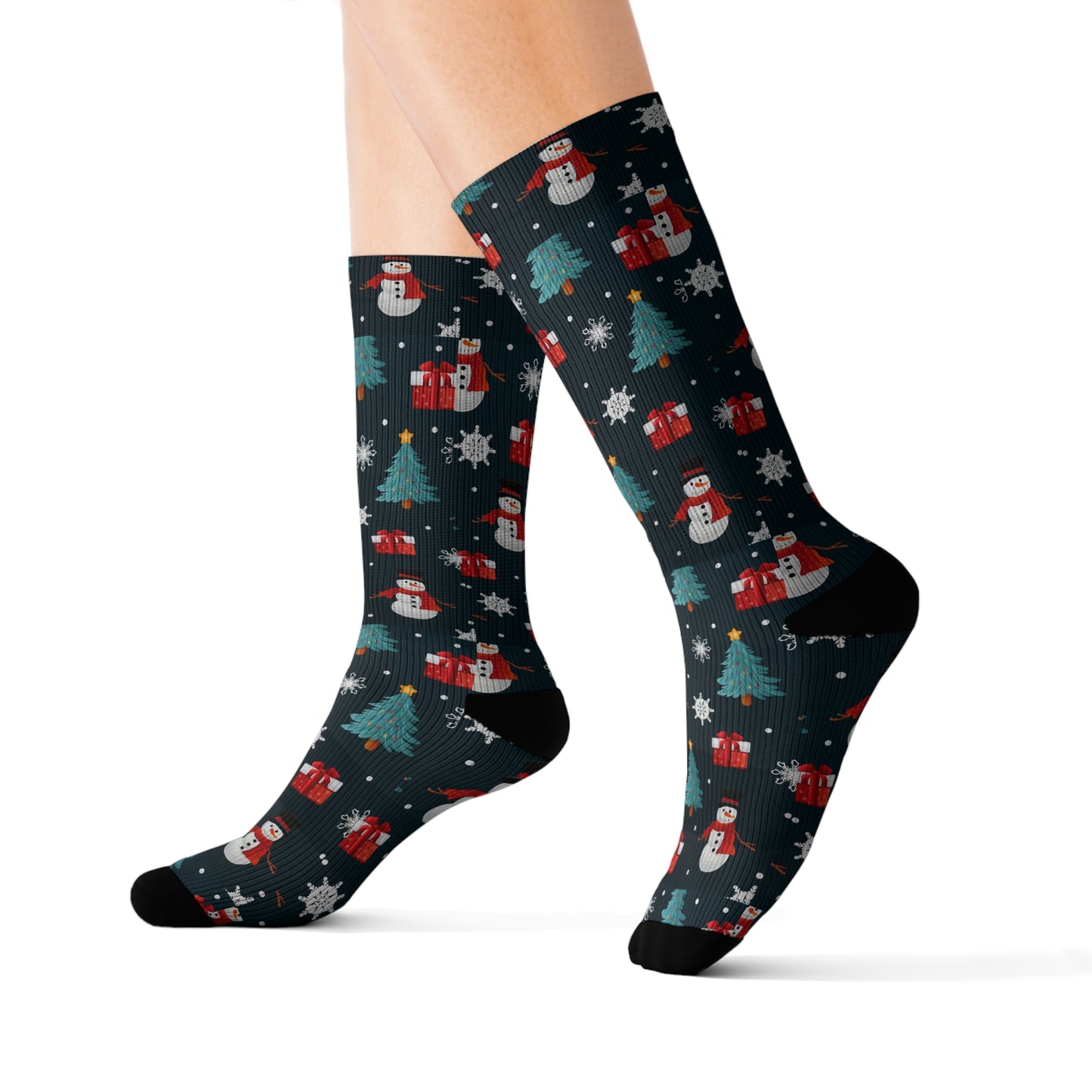 Festive Christmas Socks, Holiday Apparel, Winter Gifts, Cozy Sock Gift, Fun Stocking Stuffers, Snowman Design