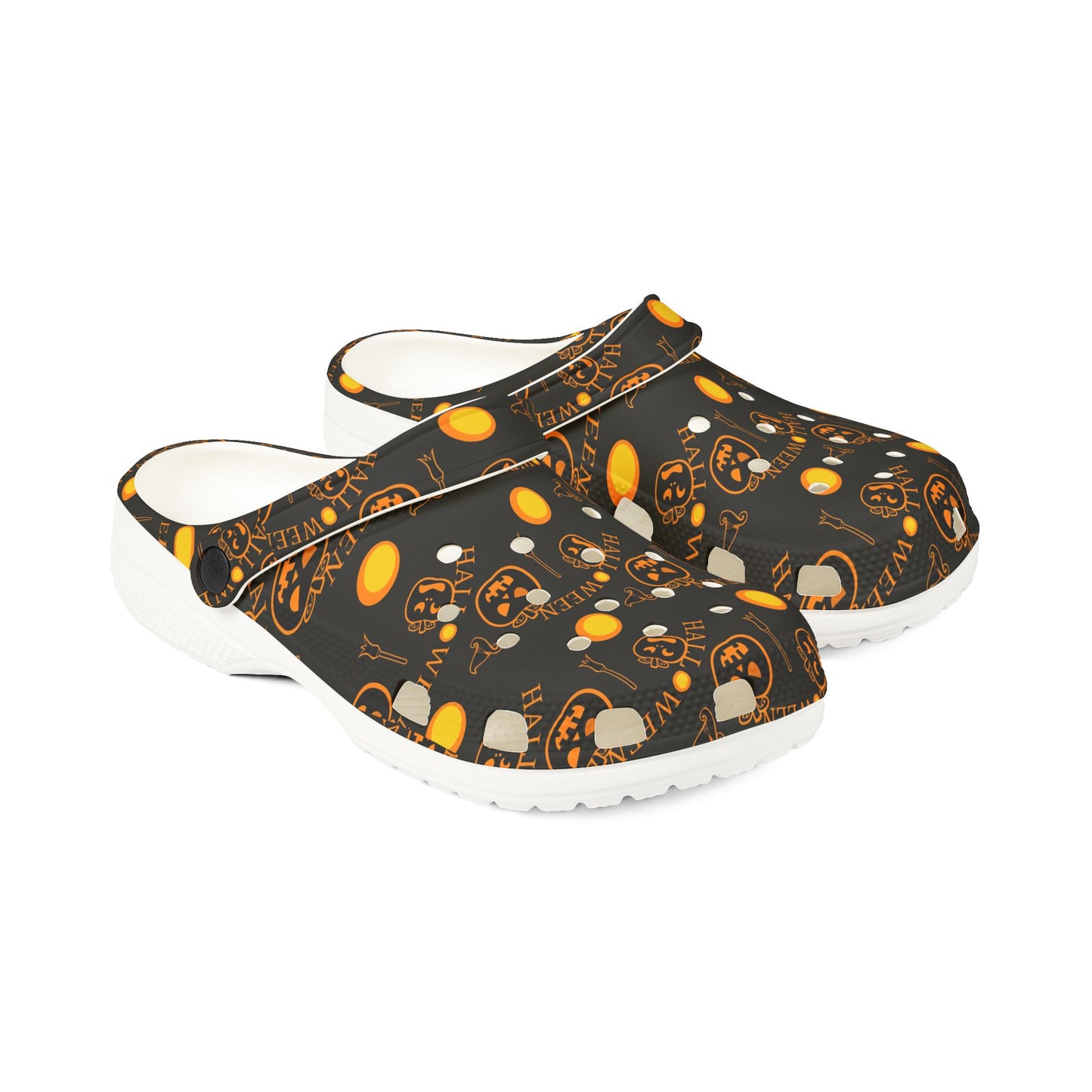Halloween-Themed EVA Foam Clogs, Comfortable Slip-On Footwear for Home & Parties, Festive Rubber Shoes