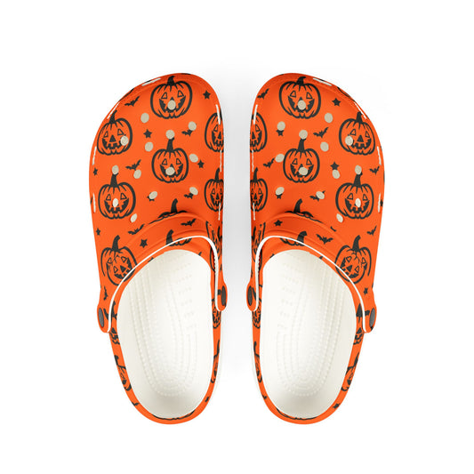 Pumpkin Pattern EVA Foam Clogs | Fun Halloween Footwear, Comfortable House Shoes, Festive Garden Shoes, Unique Gifting Idea
