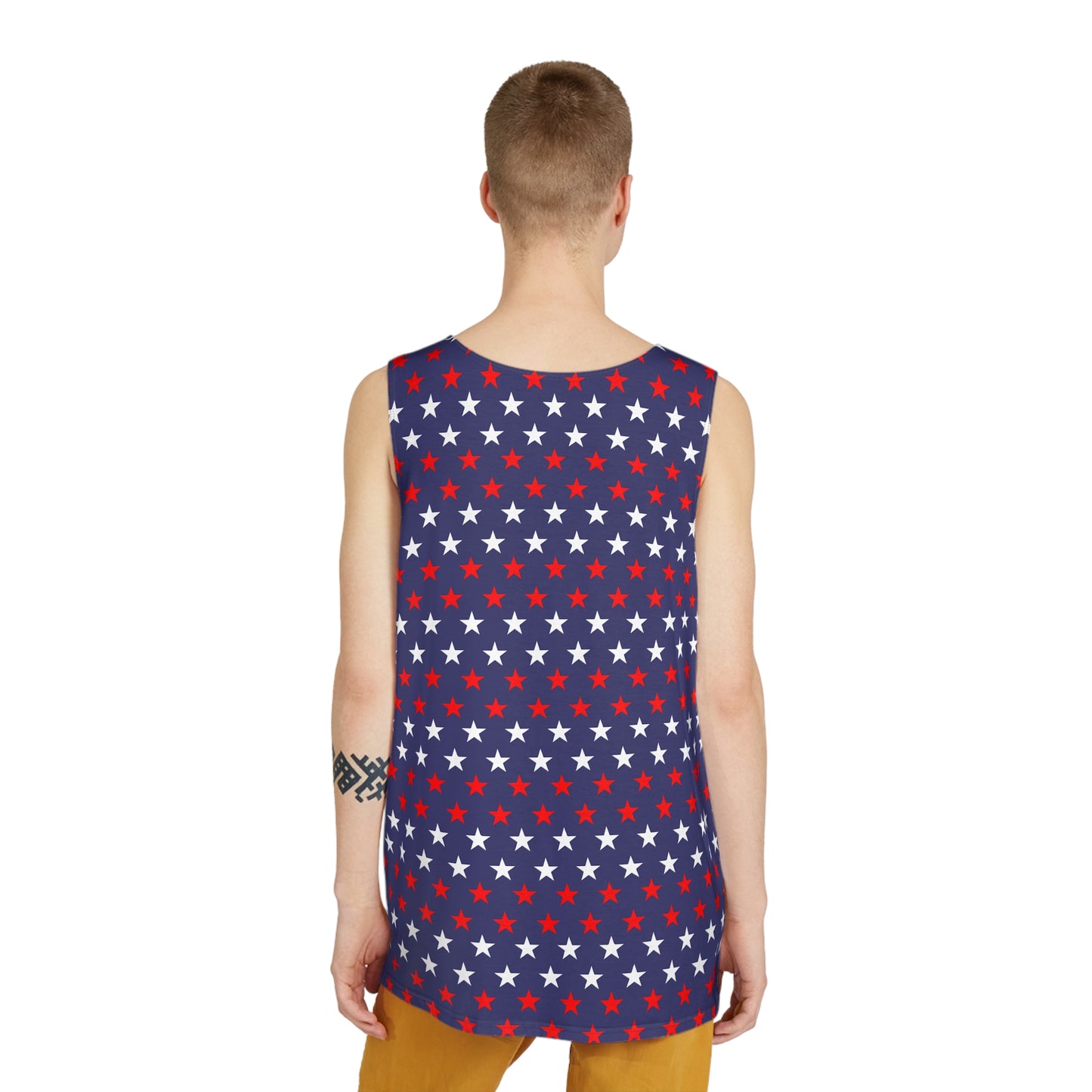 Patriotic Star Pattern Men's Tank Top | Casual Summer Wear, 4th of July Celebration, Beach Day, Independence Day Outing, Festival Clothing