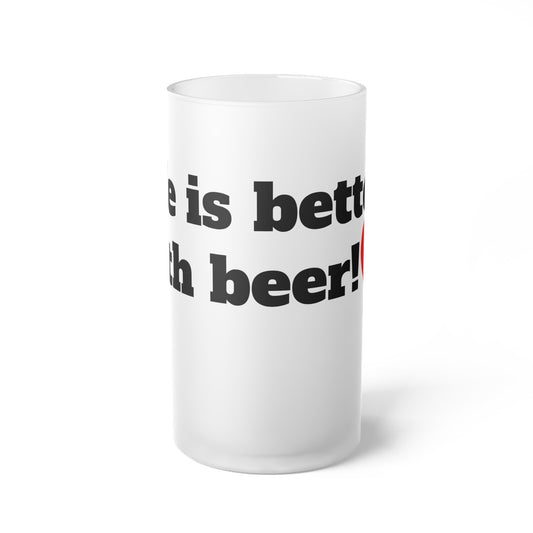 Frosted Glass Beer Mug - Perfect Gift for Beer Lovers, Funny Drinkware, Party Accessory, Unique Home Bar Decor, Father's Day Gift