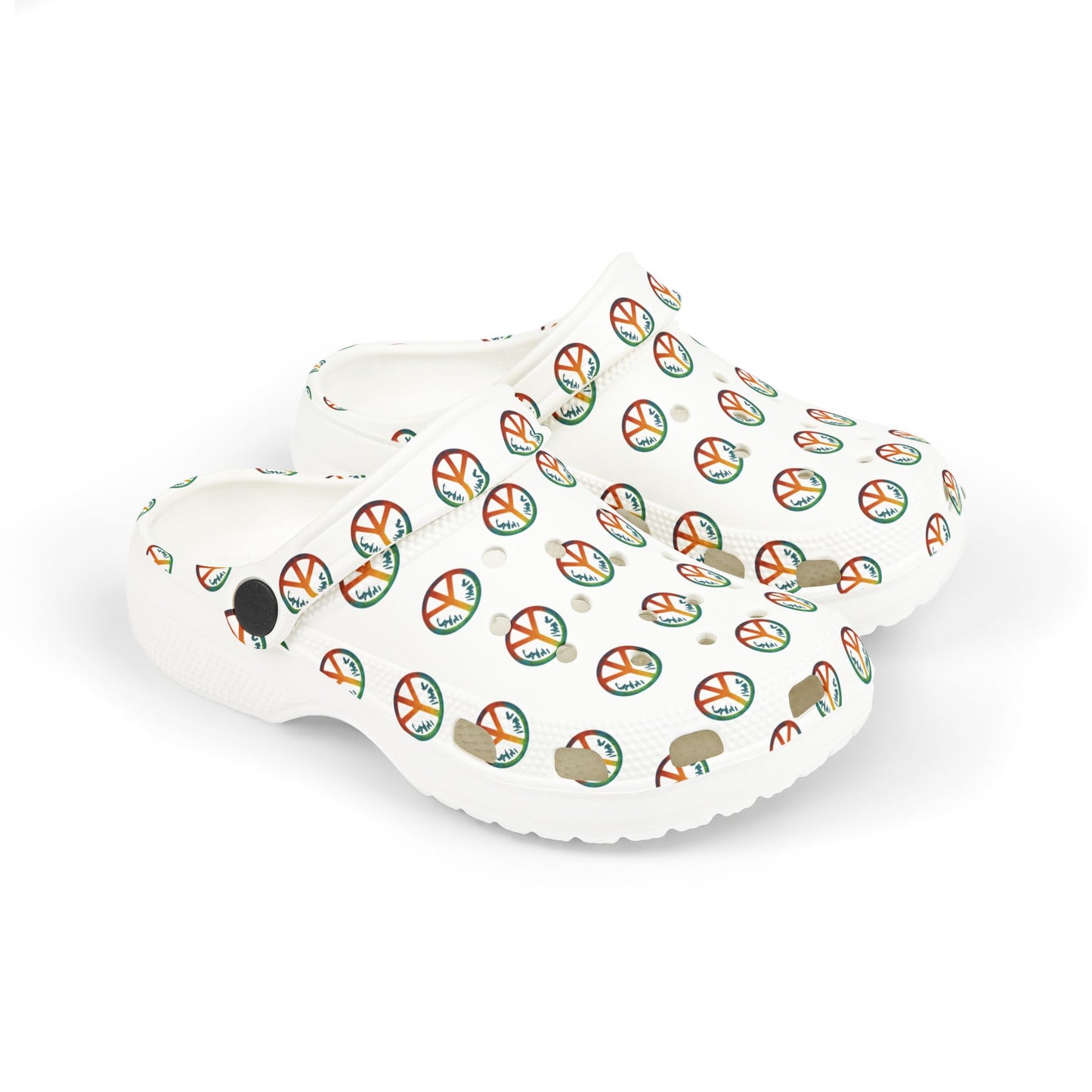 Kid's Peace Print EVA Foam Clogs, Fun Summer Footwear, Kids' Garden Shoes, Playtime Slip-Ons, Ideal for Beach and Pool