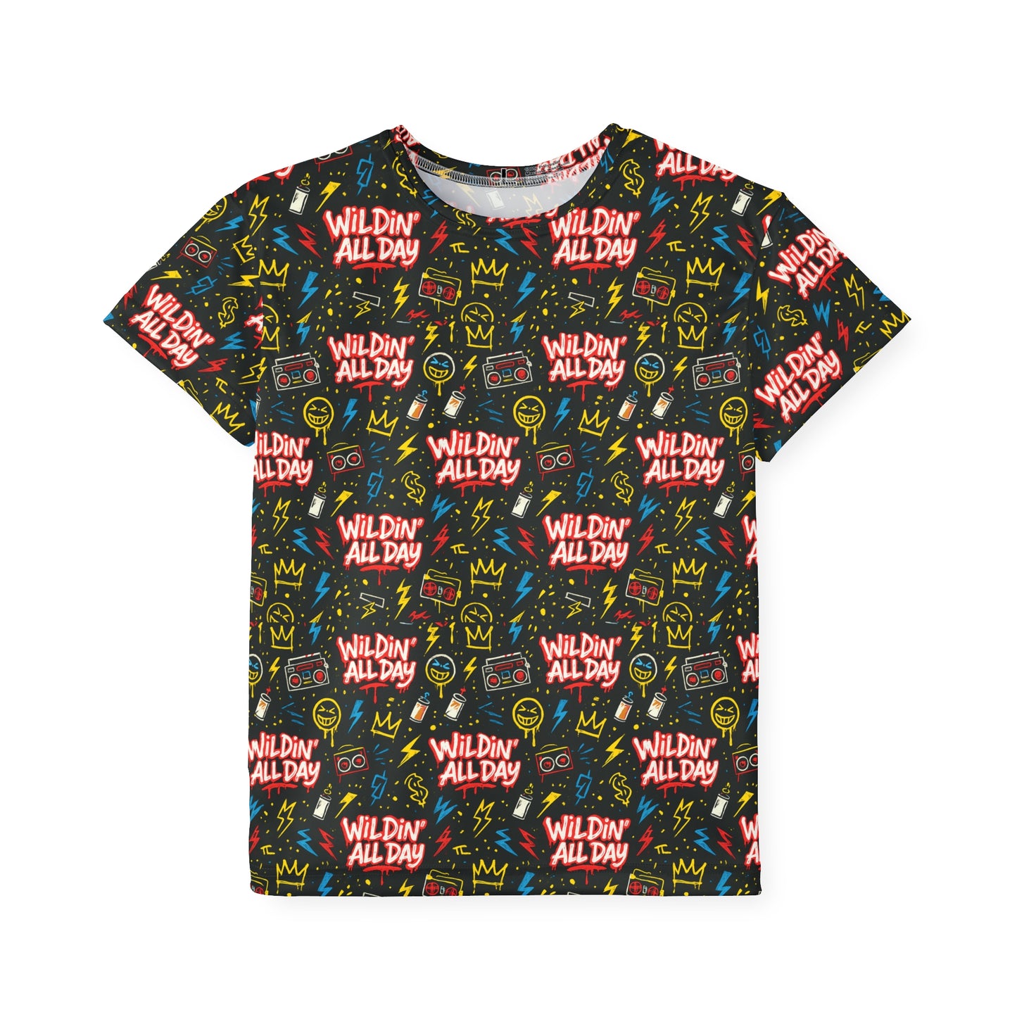 Kids Wildin' All Day Sports Jersey - Fun Sports Tee for Active Kids, Perfect for Birthdays, Sports Events, Playdates, and Summer Activities