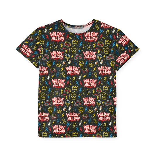 Kids Wildin' All Day Sports Jersey - Fun Sports Tee for Active Kids, Perfect for Birthdays, Sports Events, Playdates, and Summer Activities