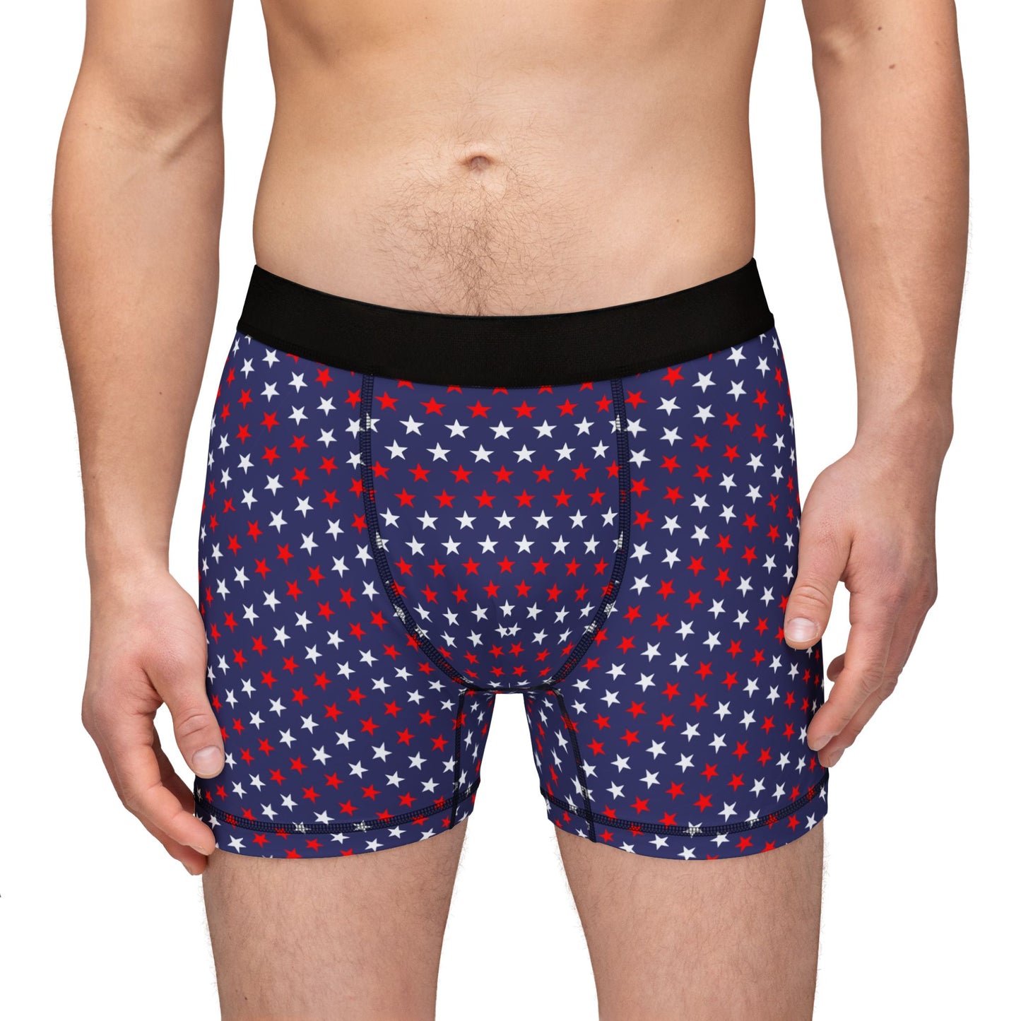 Patriotic Star Print Men's Boxers, Fun Underwear for Holidays, Fourth of July Gifts, Comfortable Men's Underwear, Unique Boxers for [...]