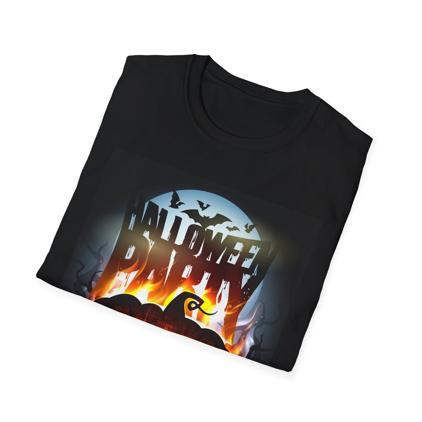 Halloween Party Unisex Softstyle T-Shirt, Spooky Shirt, Pumpkin Tee, Cozy Halloween Apparel, October Fashion, Fall Celebration Wear