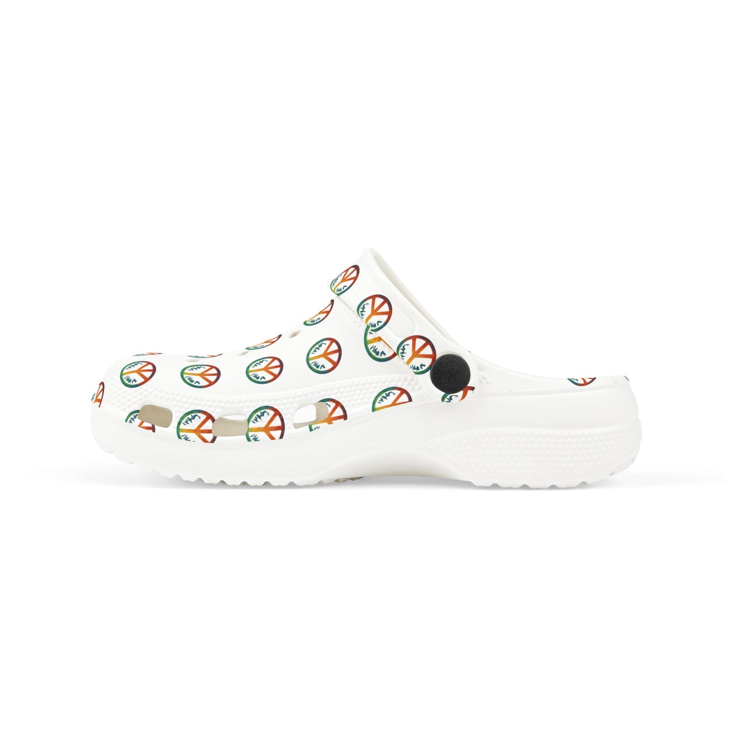 Kid's Peace Print EVA Foam Clogs, Fun Summer Footwear, Kids' Garden Shoes, Playtime Slip-Ons, Ideal for Beach and Pool