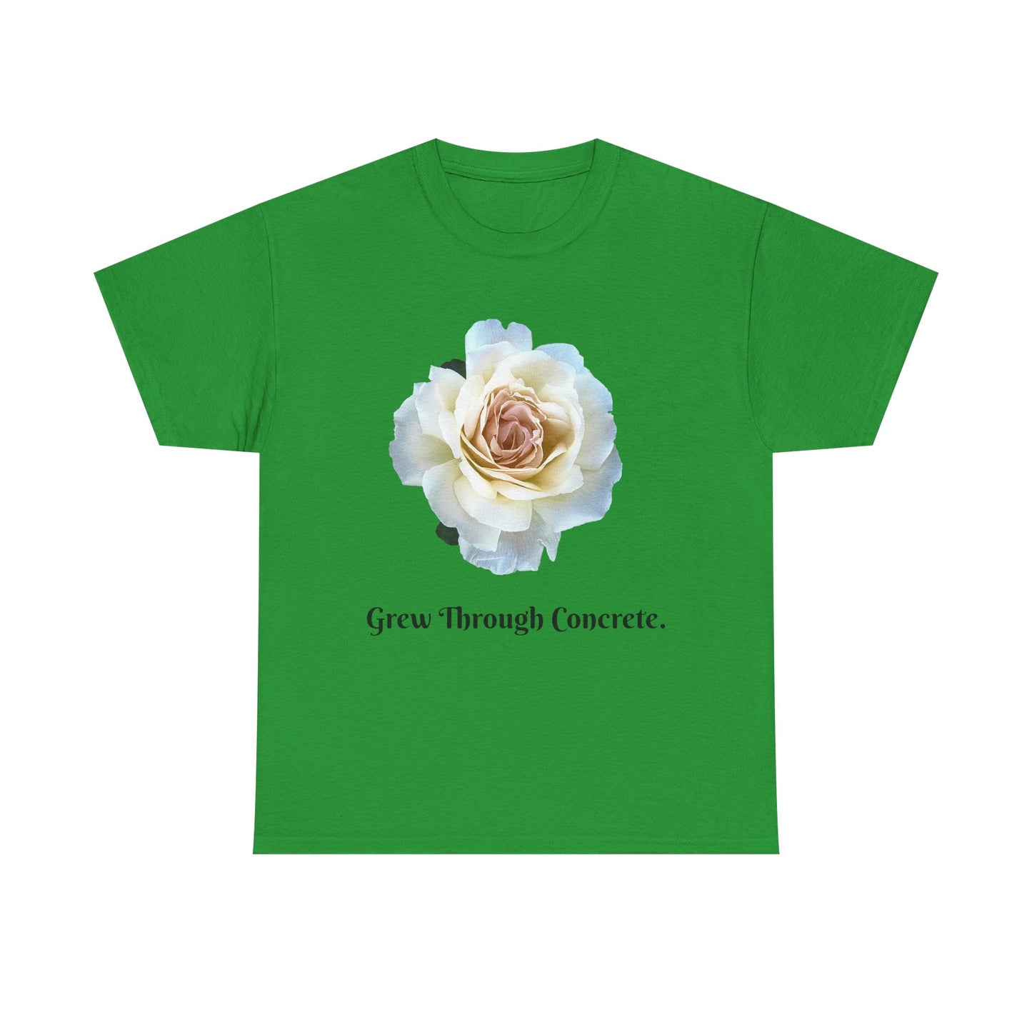 Grew Through Concrete Tee | Inspirational Unisex Heavy Cotton T-Shirt, Casual Wear, Gift for Nature Lovers, Birthday, Motivational Apparel