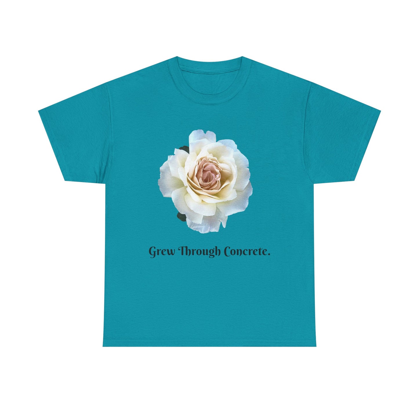 Grew Through Concrete Tee | Inspirational Unisex Heavy Cotton T-Shirt, Casual Wear, Gift for Nature Lovers, Birthday, Motivational Apparel