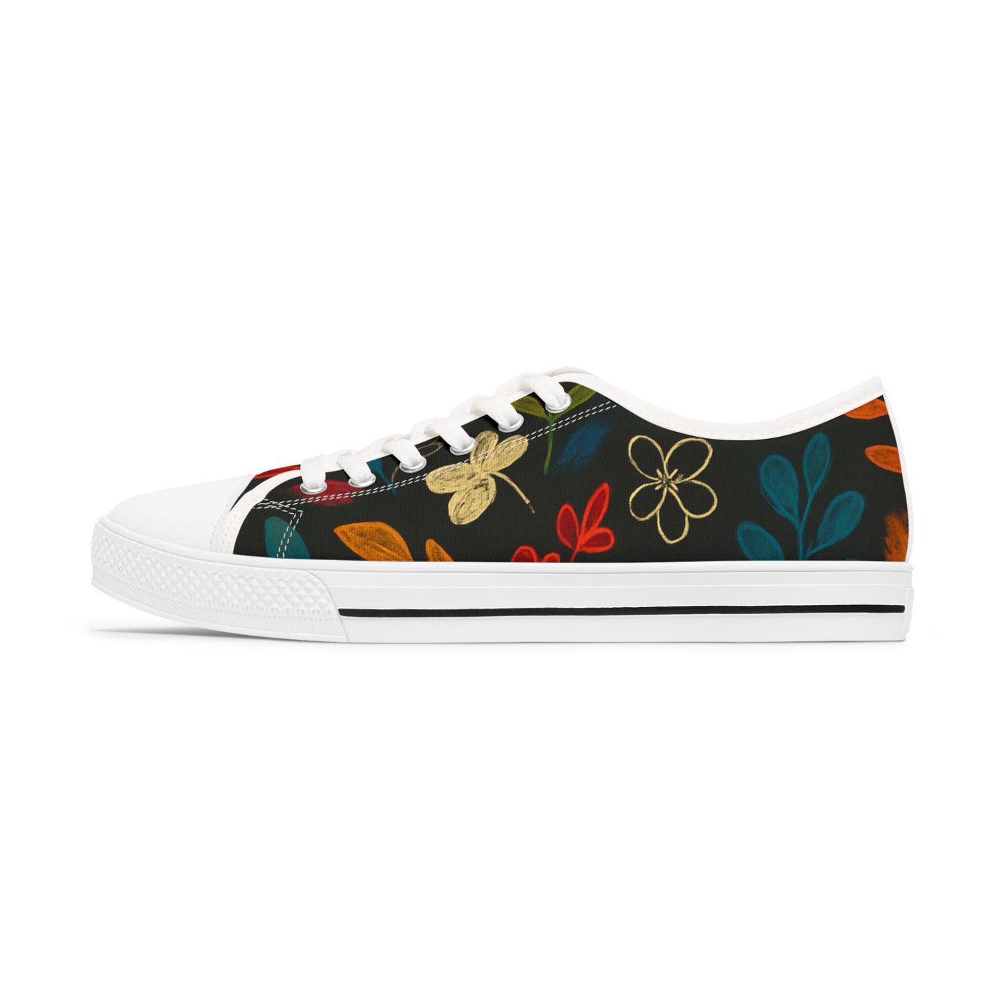 Bohemian Floral Low Top Sneakers | Stylish Canvas Shoes for Women | Casual Footwear for Everyday Wear, Festivals, and Gifts