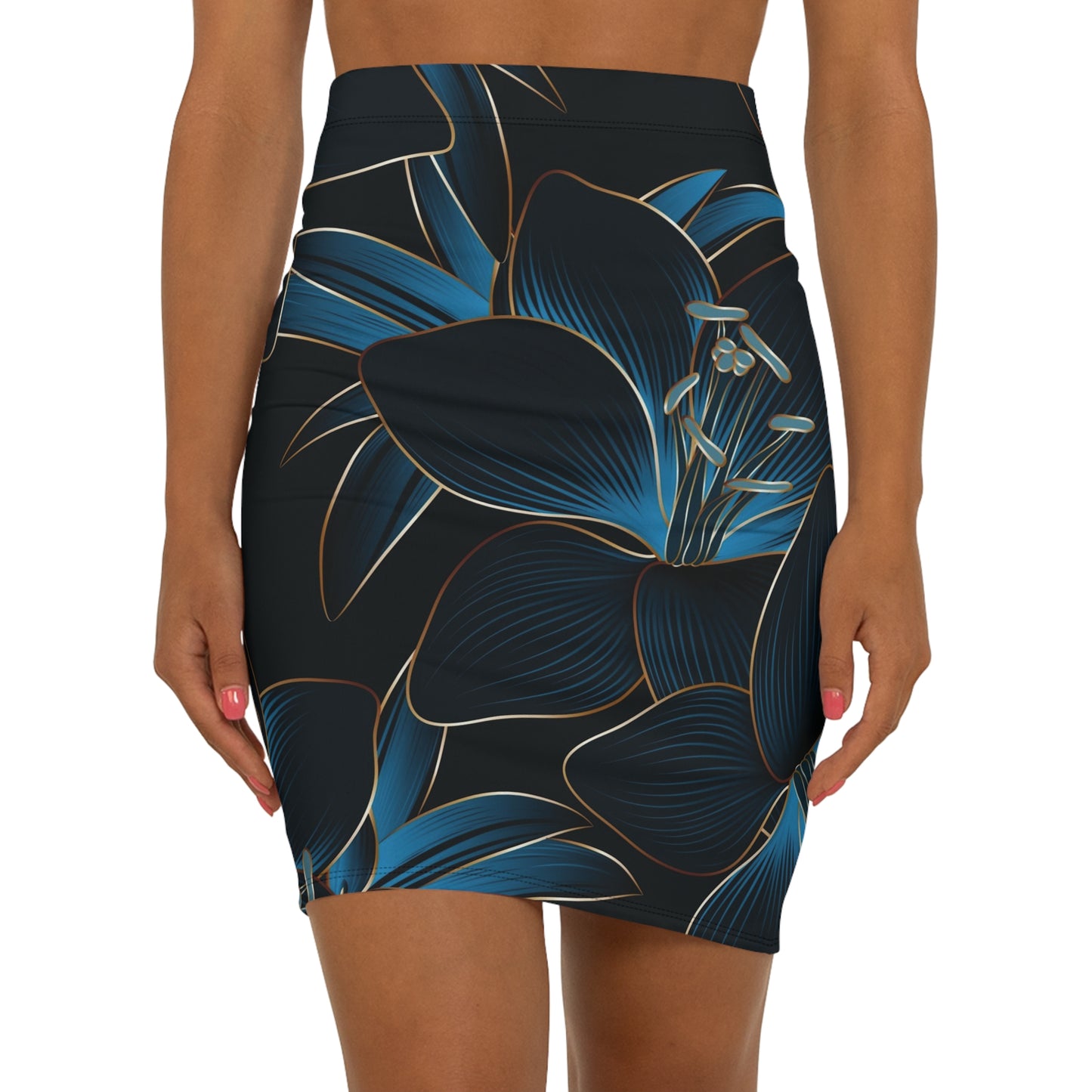 Women's Floral Mid-Waist Pencil Skirt, Elegant Pencil Skirt, AOP Floral Skirt, Stylish Office Wear, Versatile Date Night Outfit, [...]
