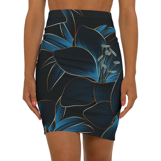 Women's Floral Mid-Waist Pencil Skirt, Elegant Pencil Skirt, AOP Floral Skirt, Stylish Office Wear, Versatile Date Night Outfit, [...]