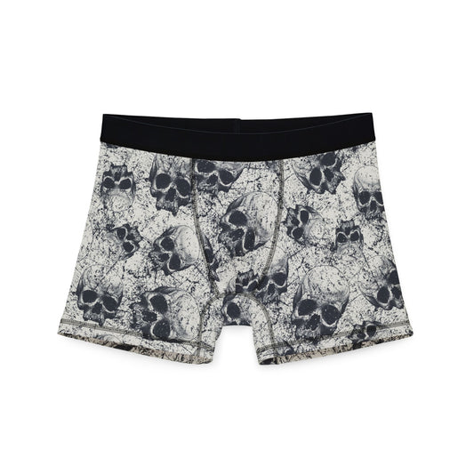 Skull Print Men's Boxers, Gothic Underwear, Unique Men's Loungewear, Halloween Gift, Comfortable Boxer Briefs