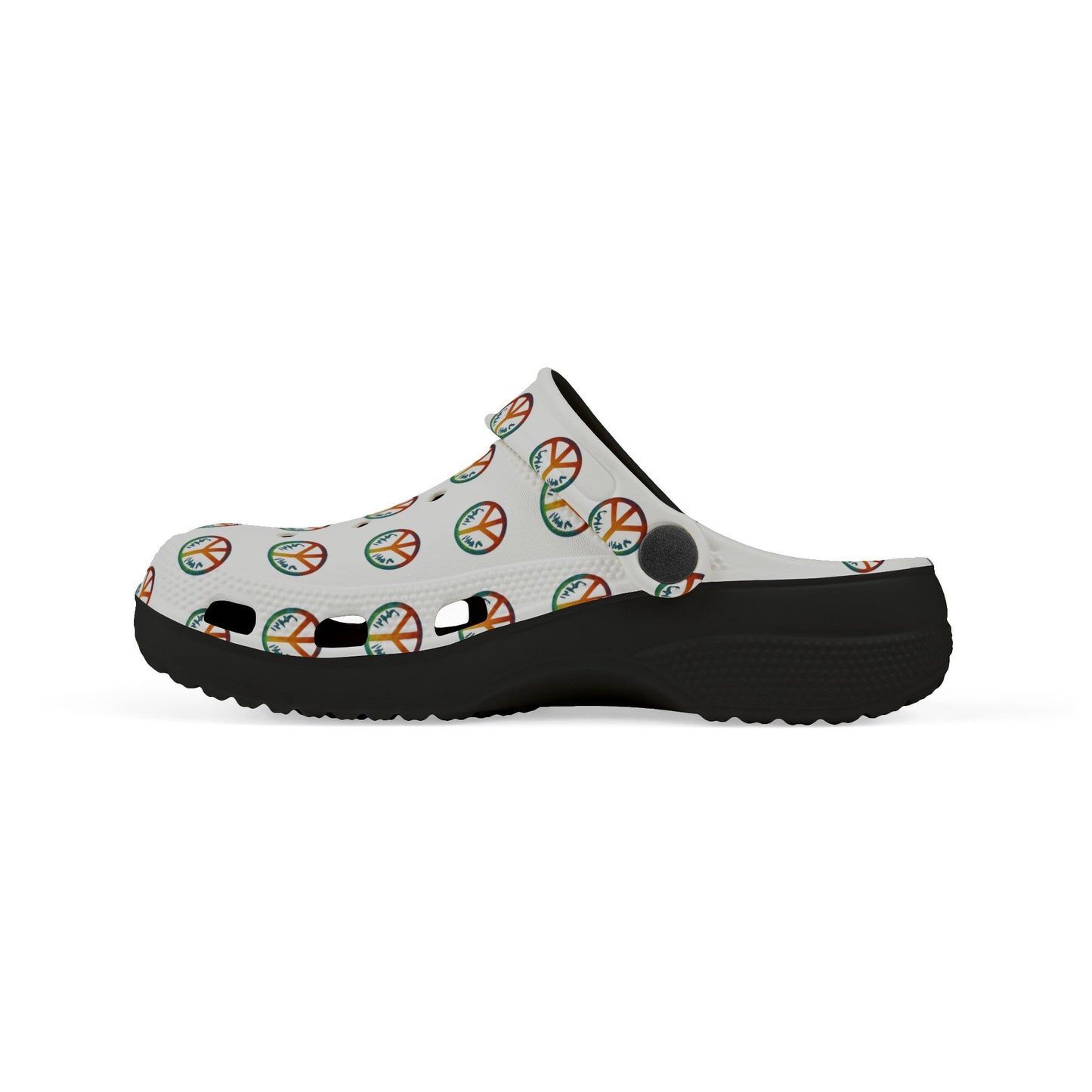 Kid's Peace Print EVA Foam Clogs, Fun Summer Footwear, Kids' Garden Shoes, Playtime Slip-Ons, Ideal for Beach and Pool