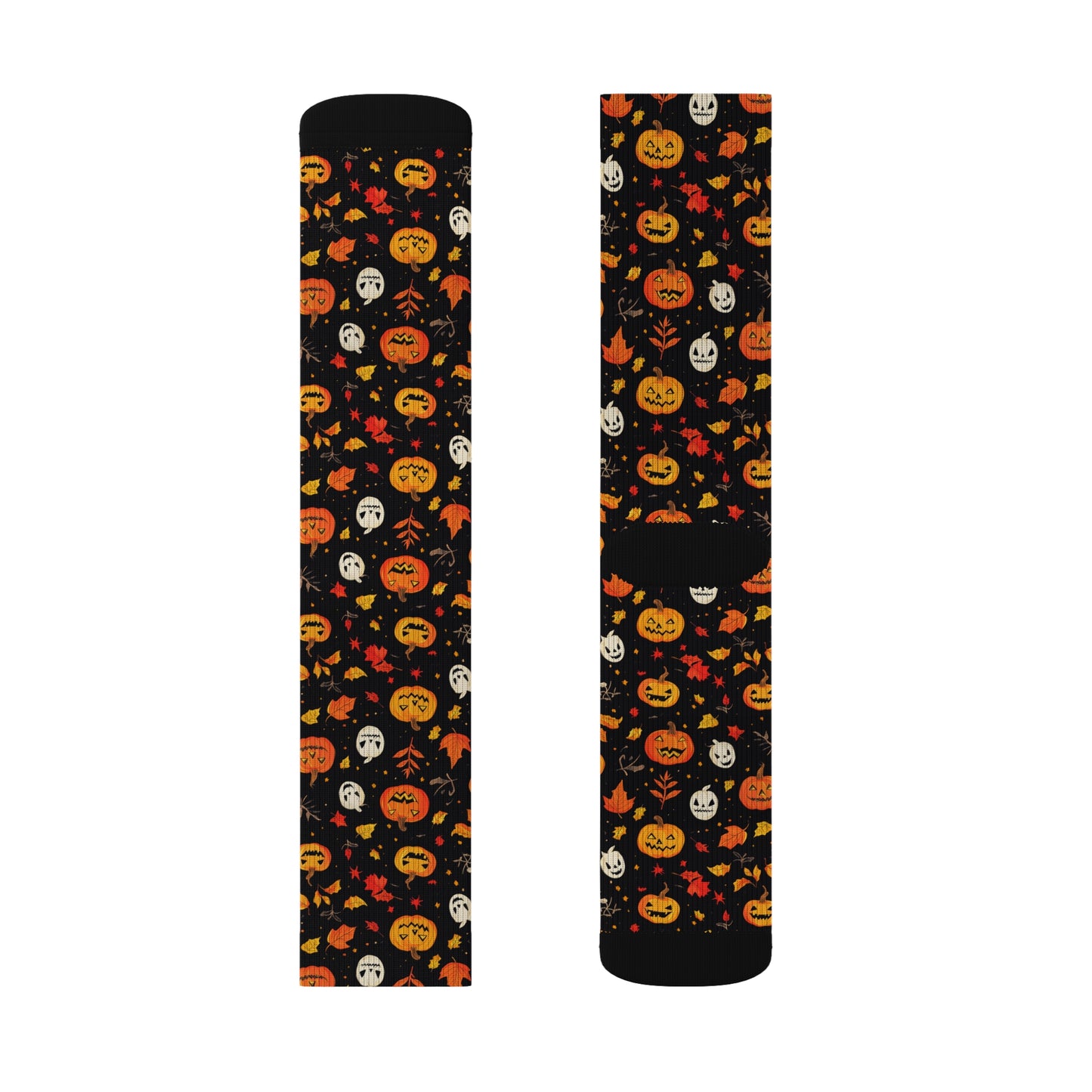 Halloween Pumpkin Pattern Socks, Fun Fall Accessories, Cozy Holiday Gift, Seasonal Wear, Cute Stocking Stuffers, Sublimation Socks
