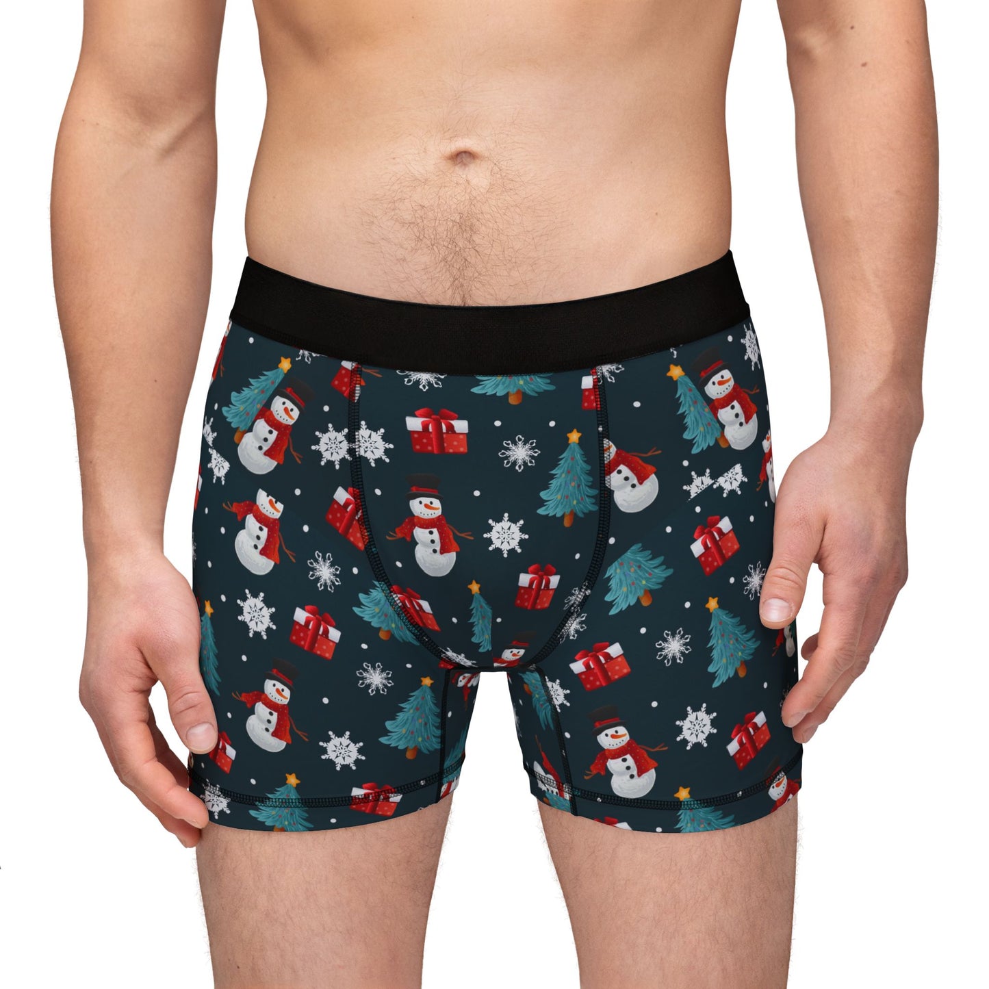 Festive Men's Boxers, Christmas Underwear, Holiday Boxers, Gift for Him, Fun Santa Print Loungewear