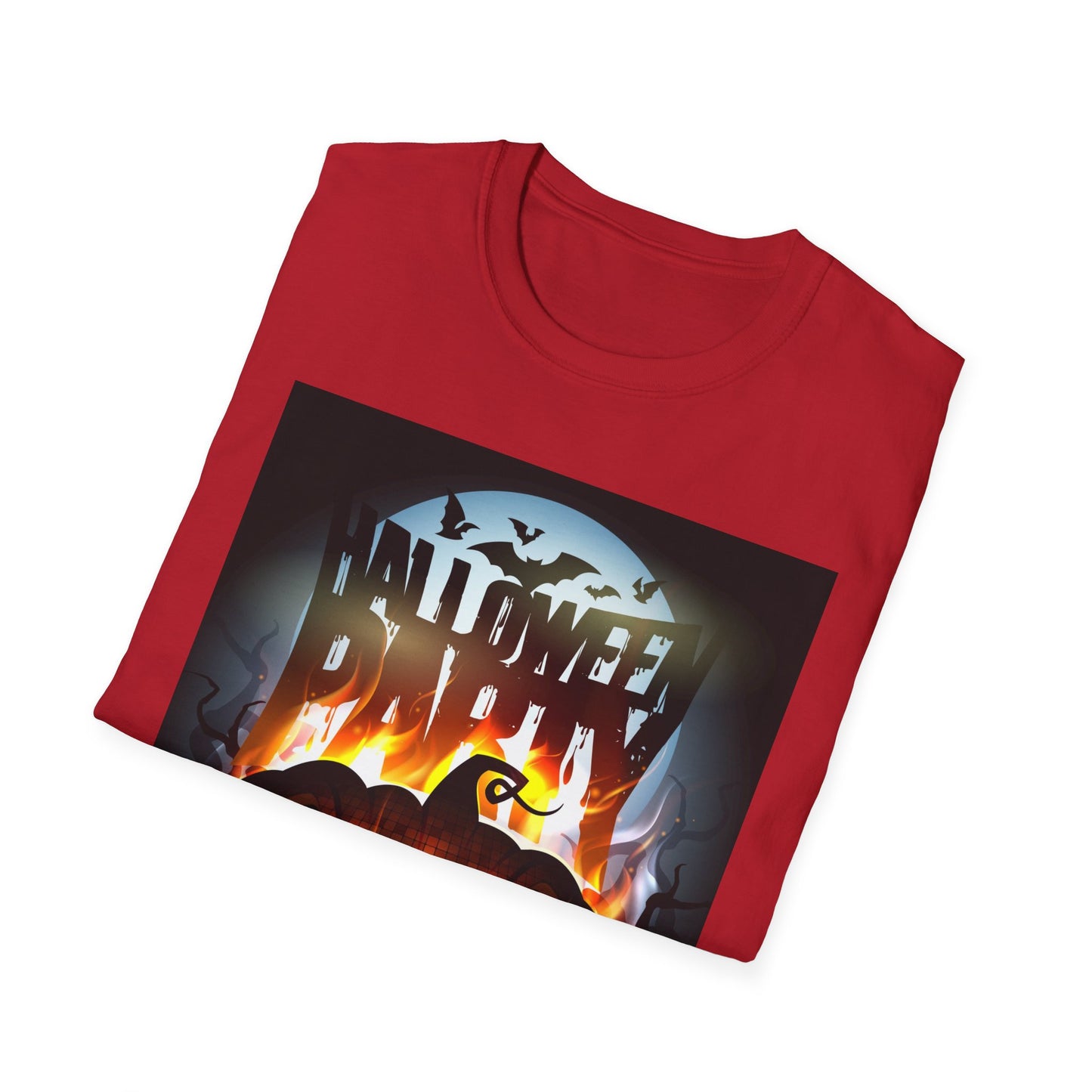 Halloween Party Unisex Softstyle T-Shirt, Spooky Shirt, Pumpkin Tee, Cozy Halloween Apparel, October Fashion, Fall Celebration Wear