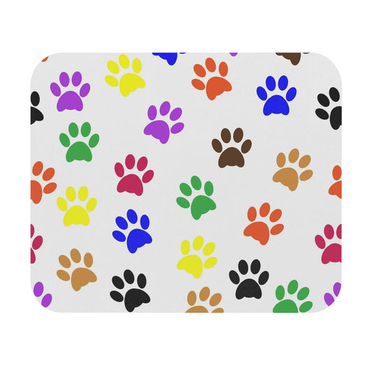 Colorful Paw Print Mouse Pad, Cute Desk Accessory, Animal Lover Gift, Pet Adoption Fundraiser, Fun Office Decor, Unique Stationery