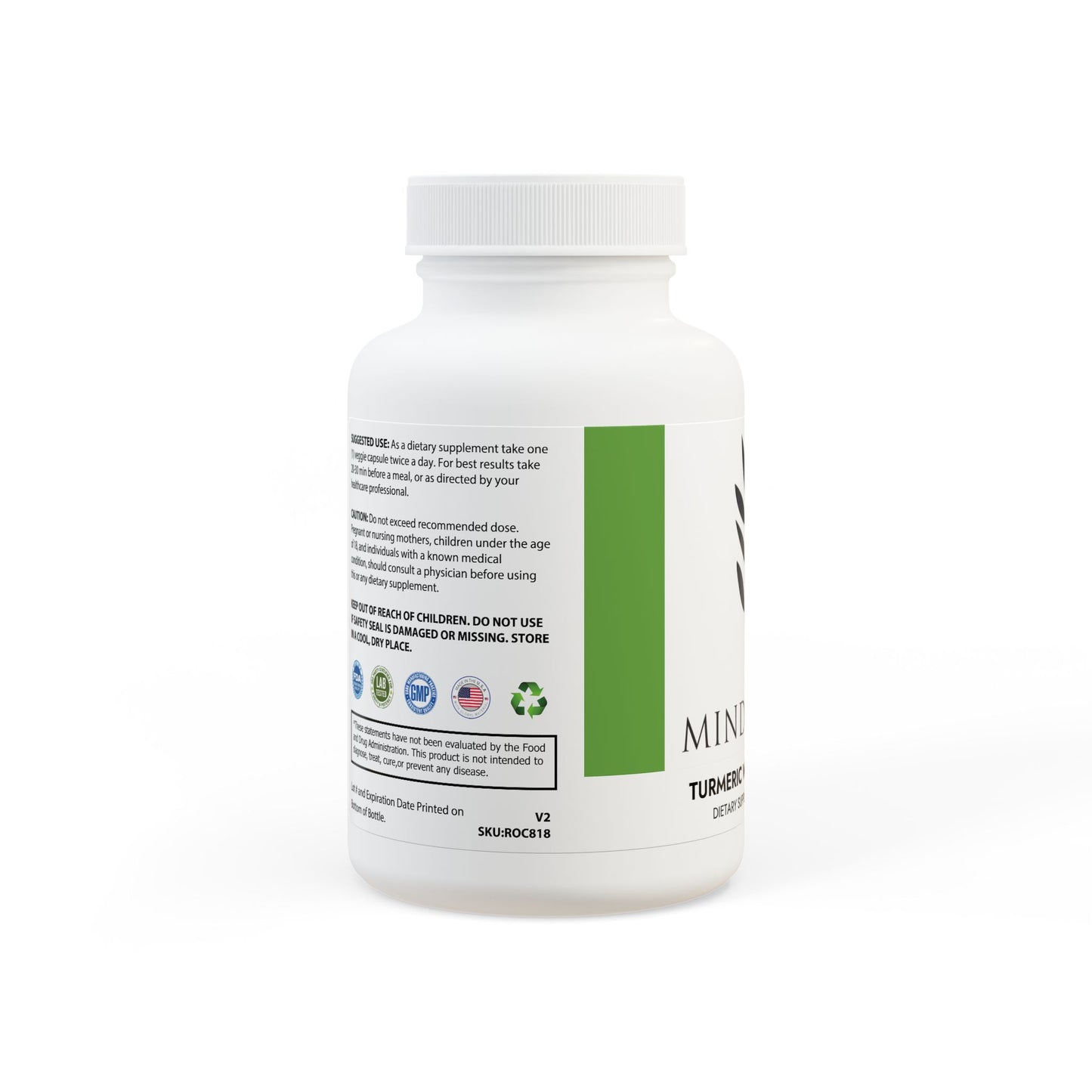 Turmeric with BioPerine® (Black Pepper Fruit Extract) Supplement (60 Capsules)