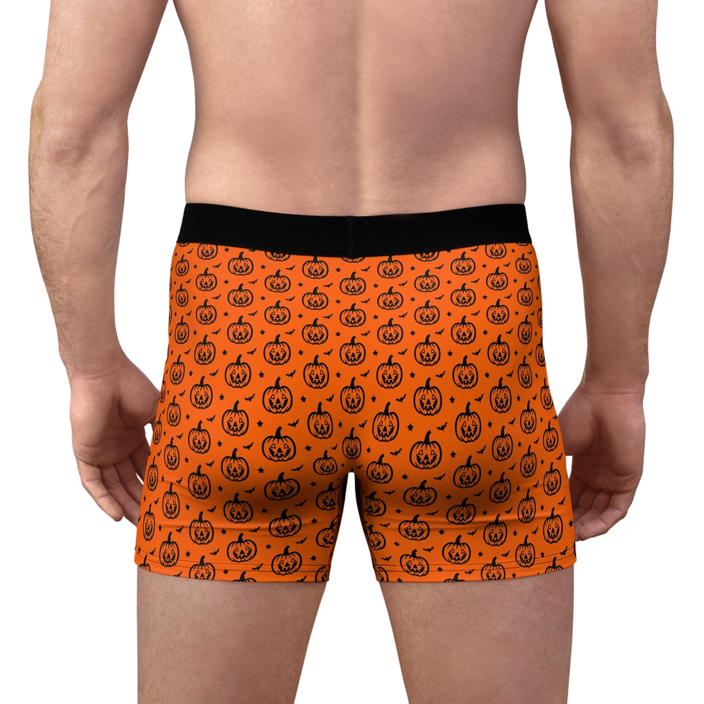 Men's Halloween Pumpkin Boxer Briefs, Fun Men's Underwear, Holiday Loungewear, Spooky Costume Accessory, Gift for Him