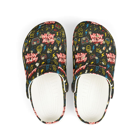 Wildin' All Day Kid's EVA Foam Clogs, Fun Casual Footwear for Kids, Comfortable Summer Shoes, Perfect for Playdates, Outdoor Adventures
