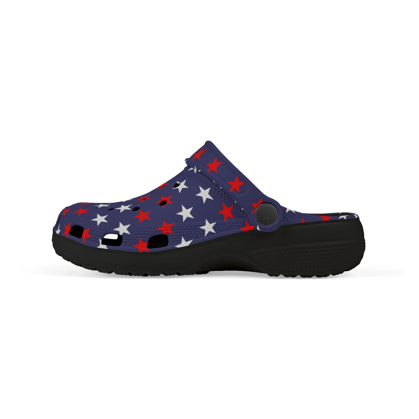Patriotic Kid's EVA Foam Clogs, Colorful Starry Clogs for Play, Summer Sandals, Holiday Footwear, Kid's Garden Shoes