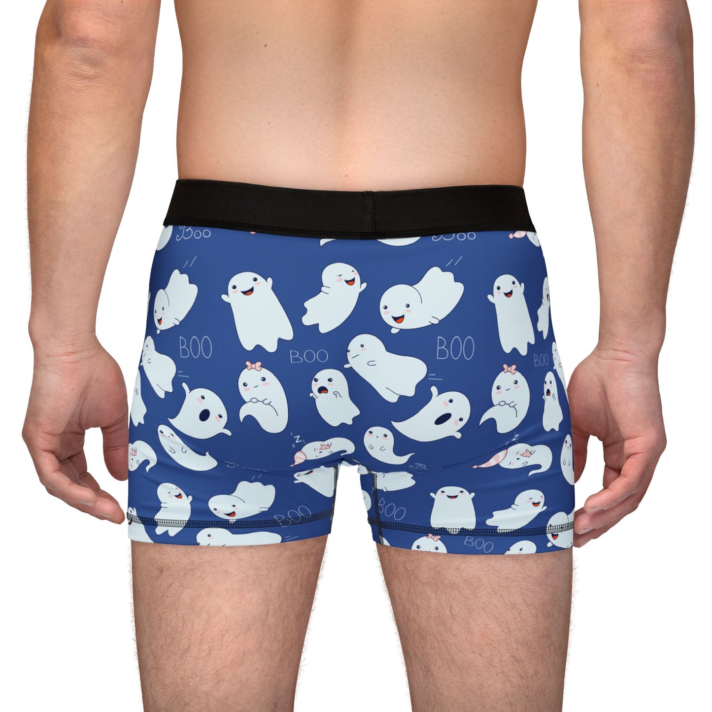 Spooky Ghost Men's Boxers, Halloween Underwear, Fun AOP Shorts, Unique Sleepwear, Gift for Men