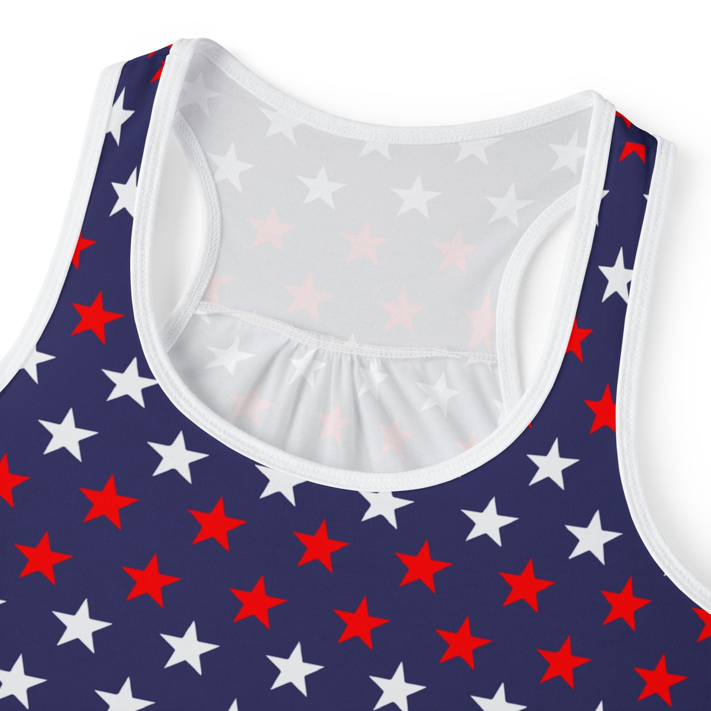 Patriotic Women's Tank Top, Star-Print Summer Top, Fourth of July Outfit, Casual Holiday Apparel